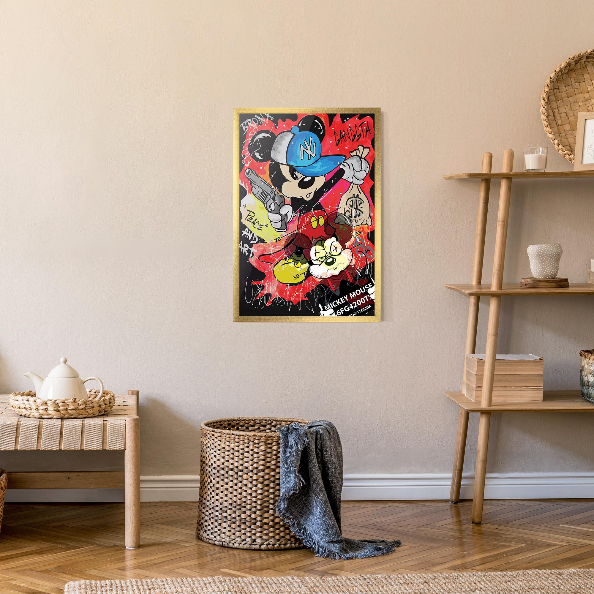 Рамкиран постер Gangsta Mickey mockup 9