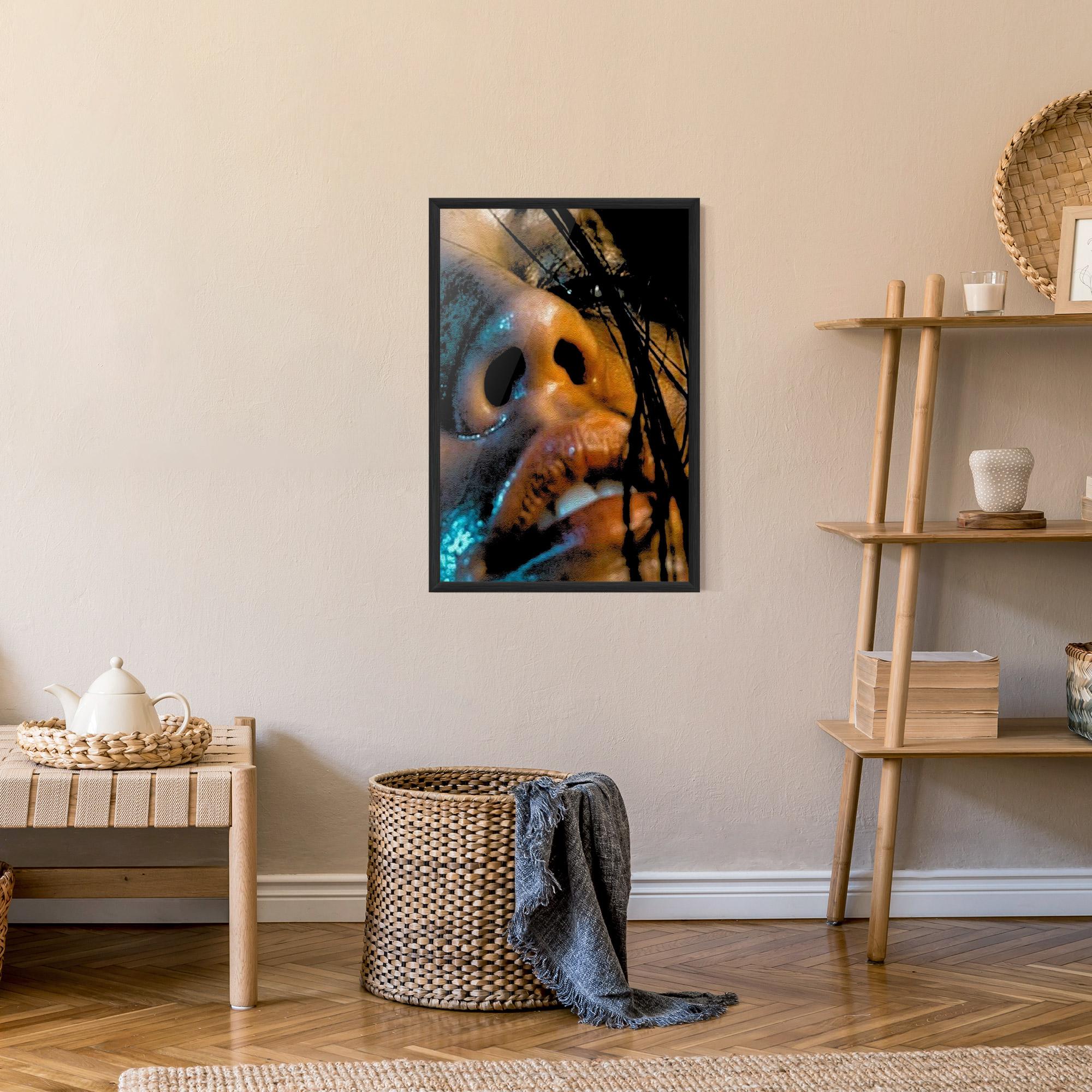 Рамкиран постер Blue Light Face mockup 9