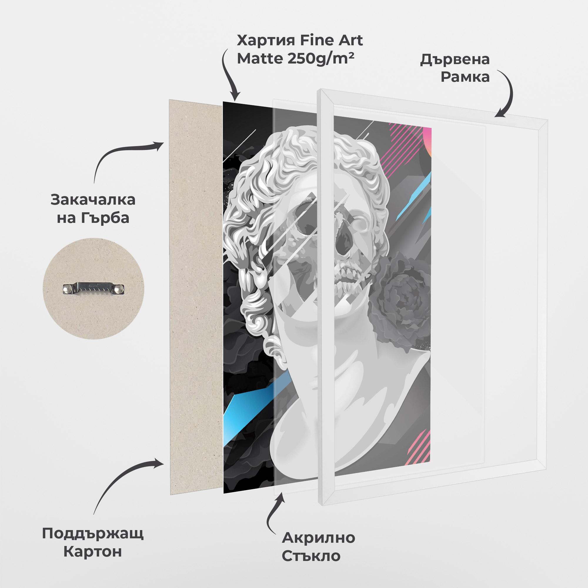 Рамкиран постер Black Rose Statue mockup 1