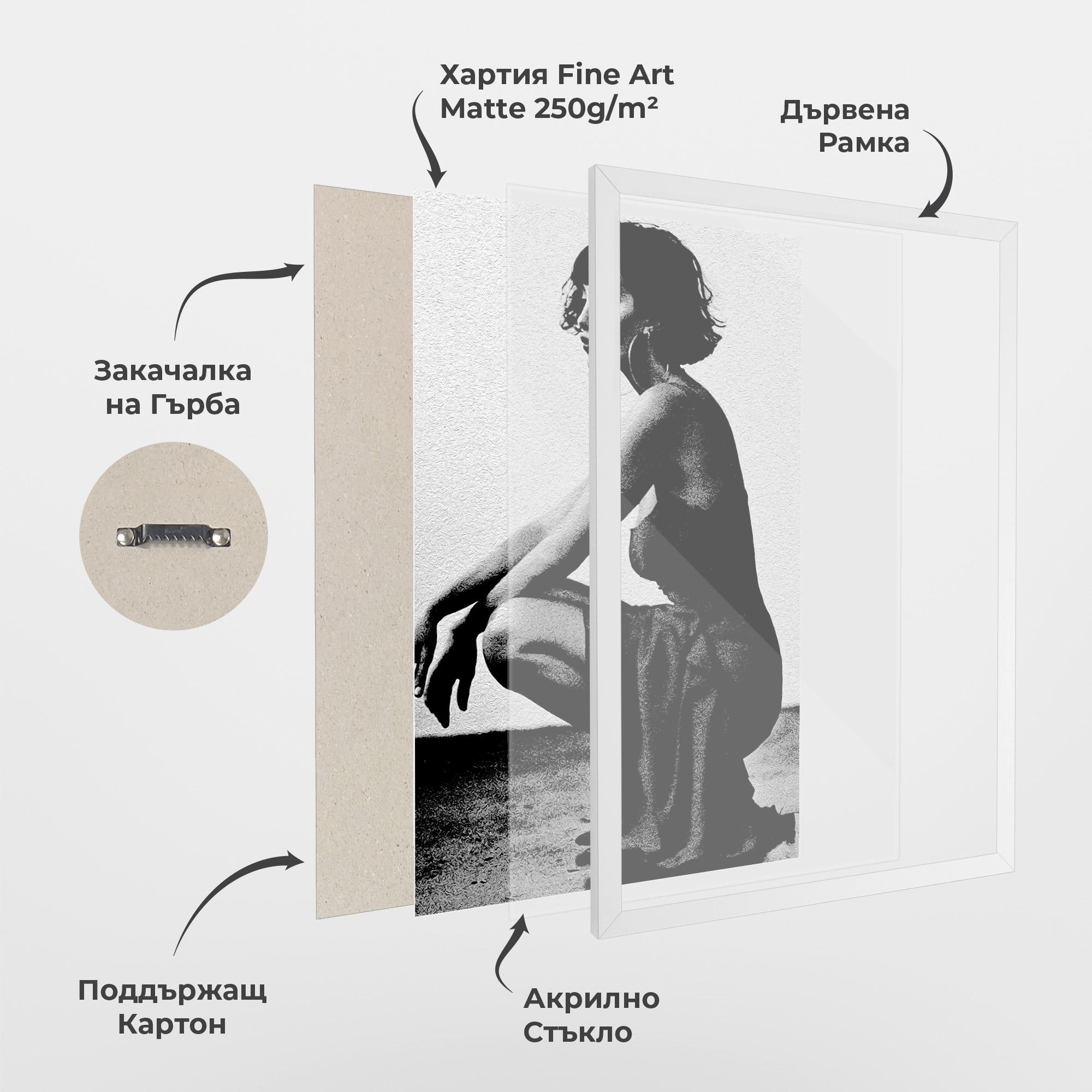 Рамкиран постер Grey Long Dress mockup 1