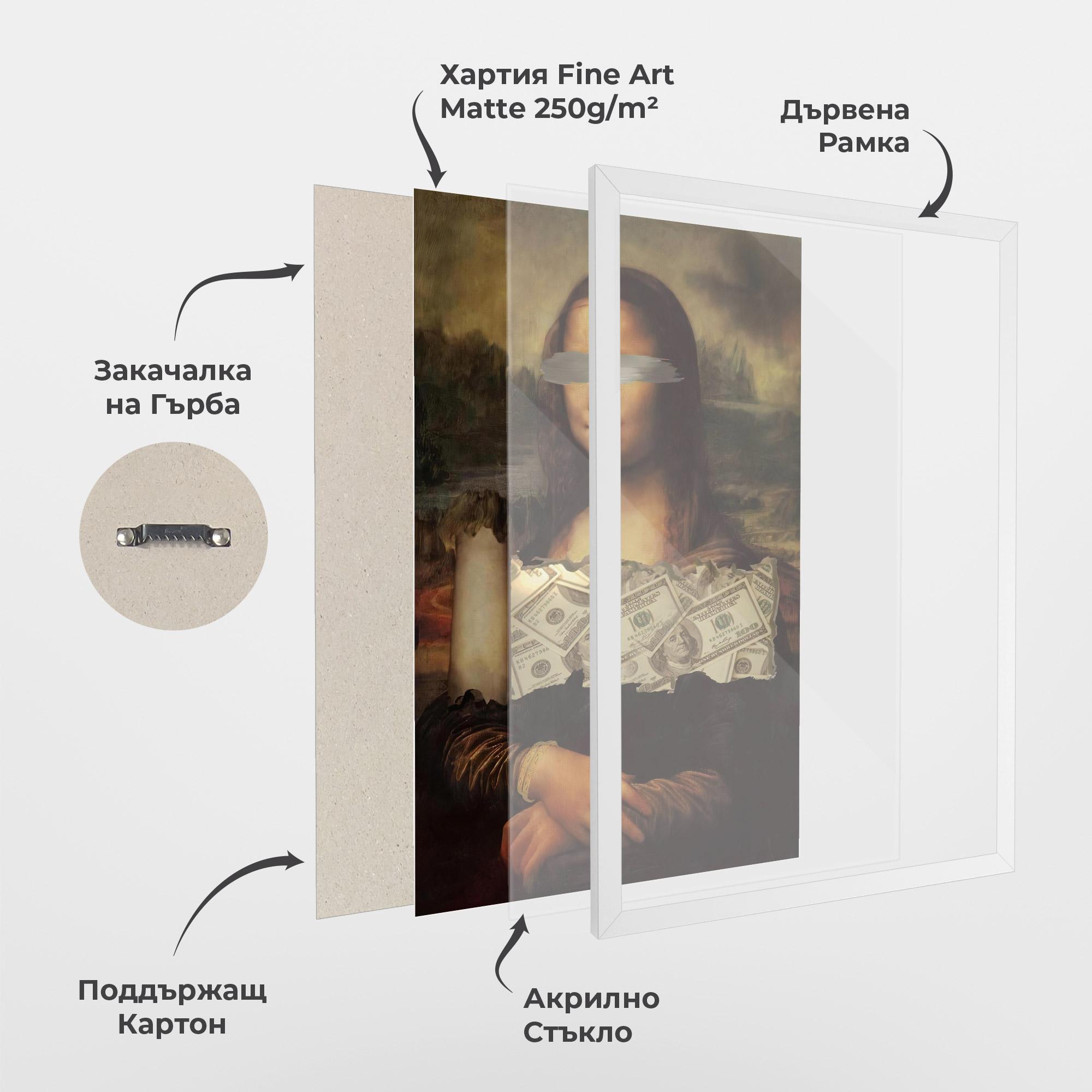 Рамкиран постер Money Lisa mockup 1