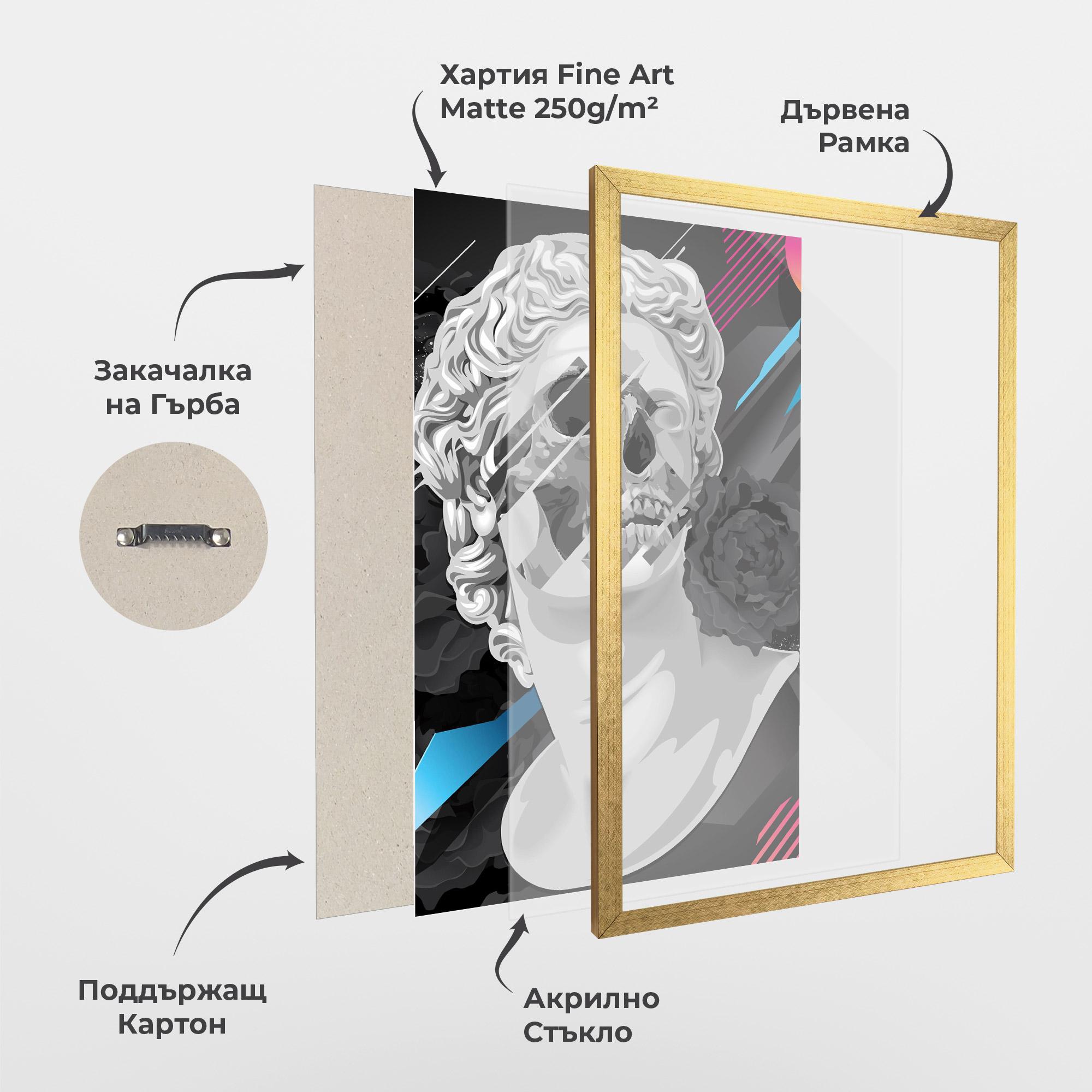 Рамкиран постер Black Rose Statue mockup 1