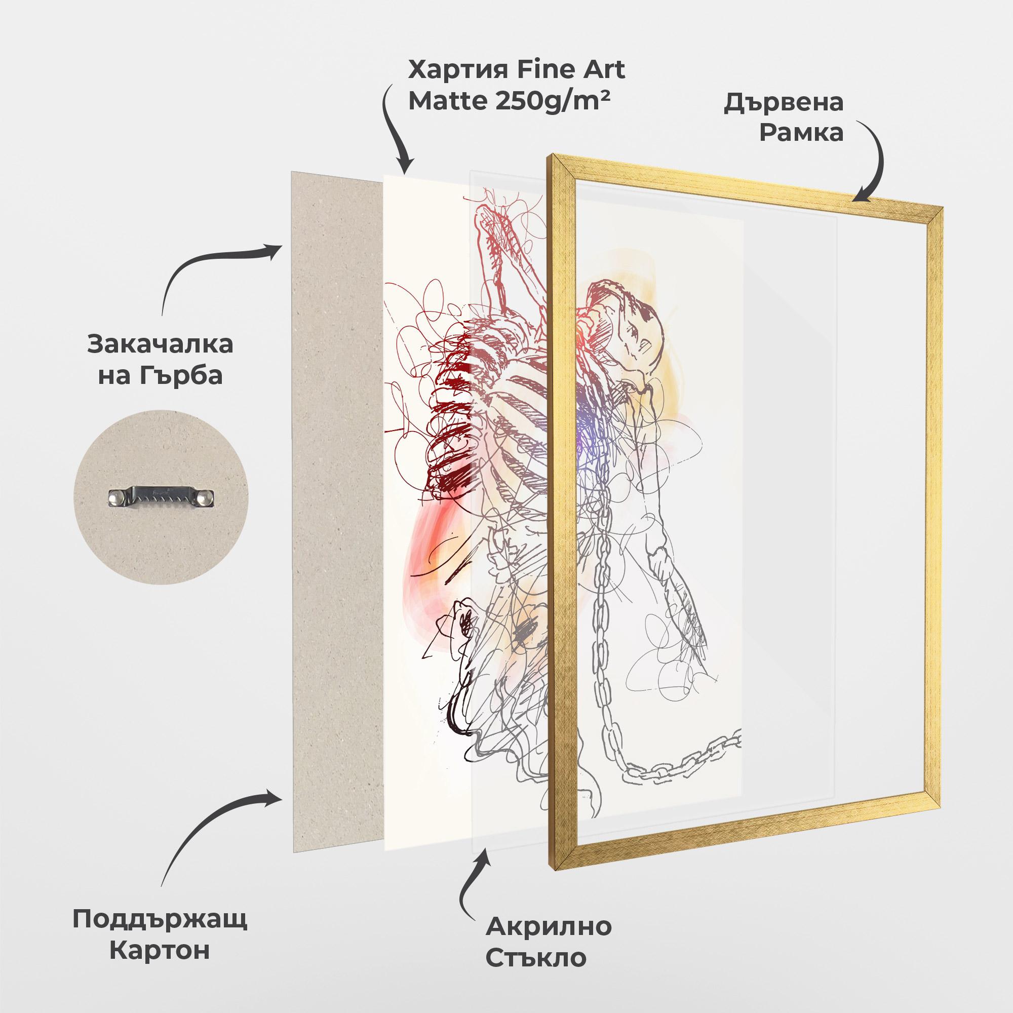 Рамкиран постер Chain Skeleton mockup 1