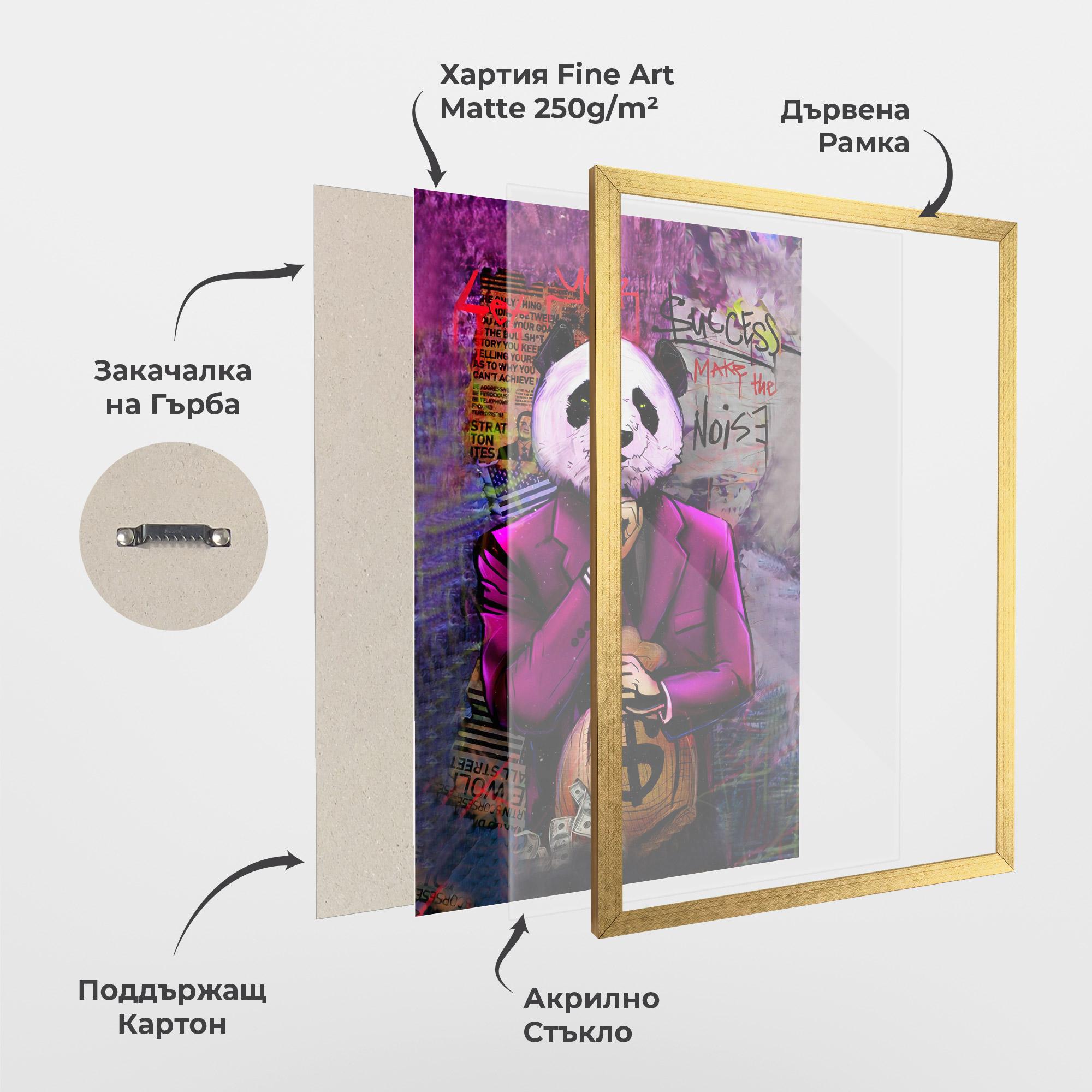 Рамкиран постер Silence Panda mockup 1