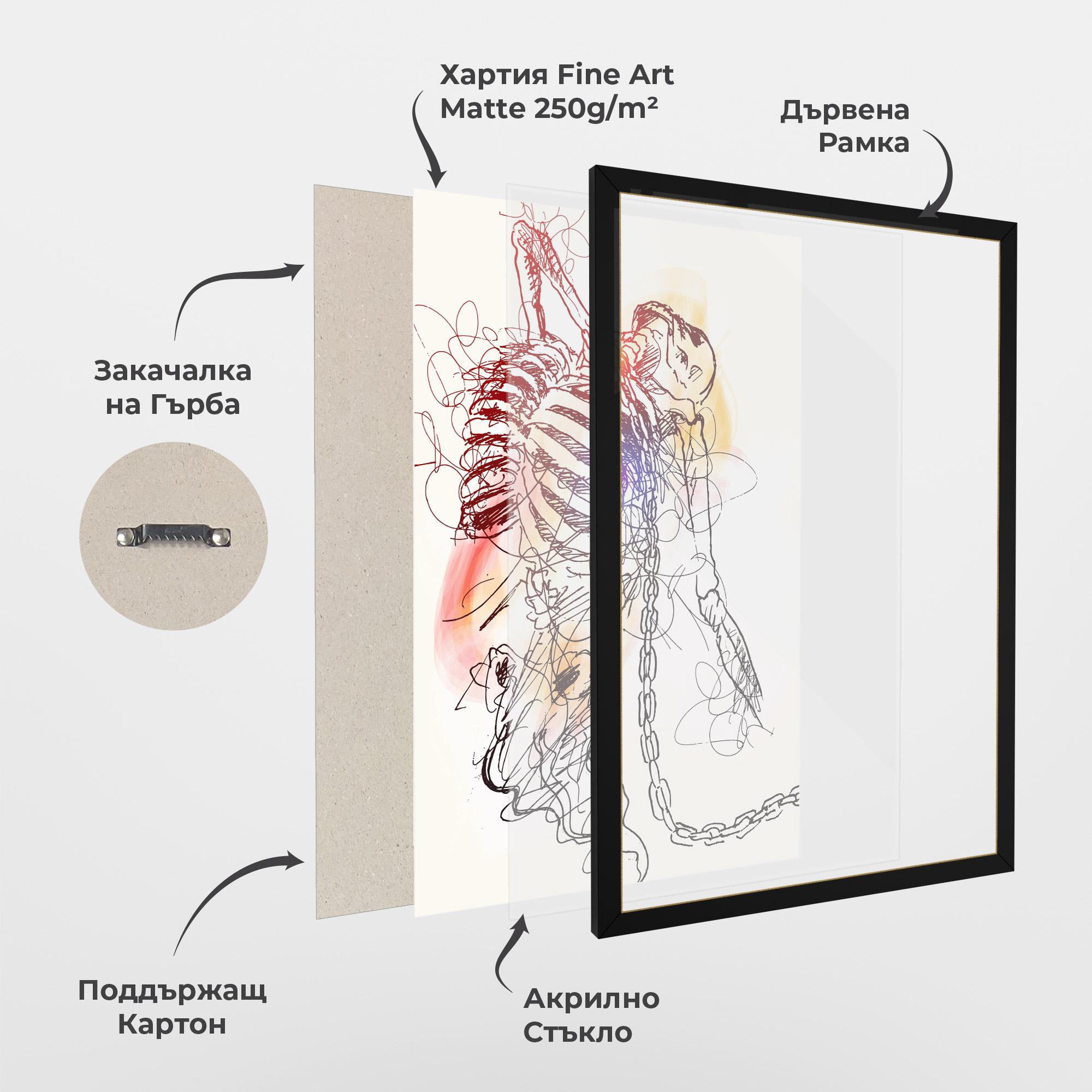 Рамкиран постер Chain Skeleton mockup 1