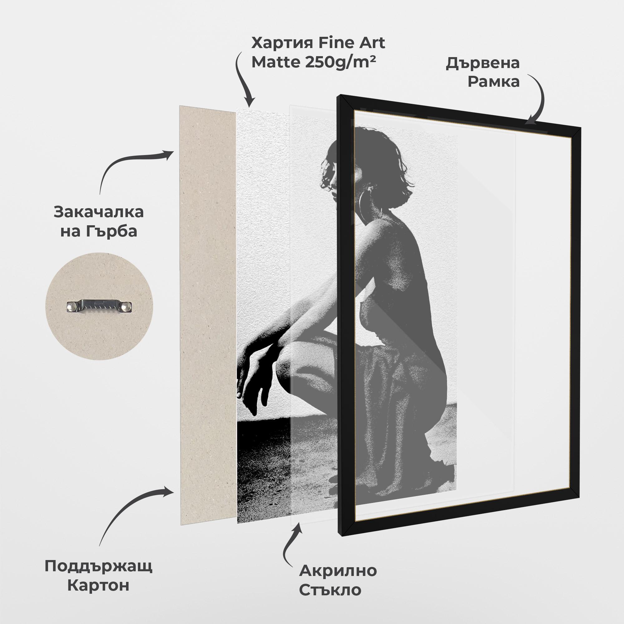 Рамкиран постер Grey Long Dress mockup 1