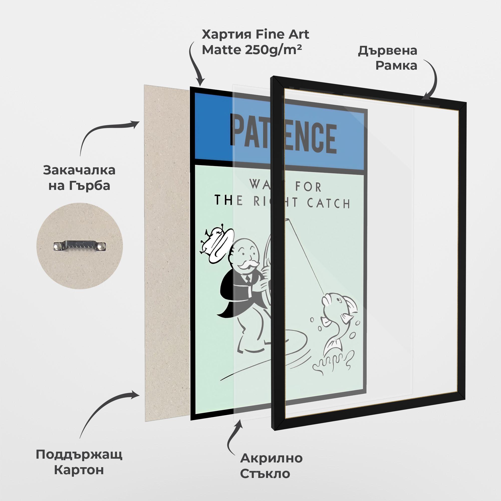 Рамкиран постер Patience mockup 1