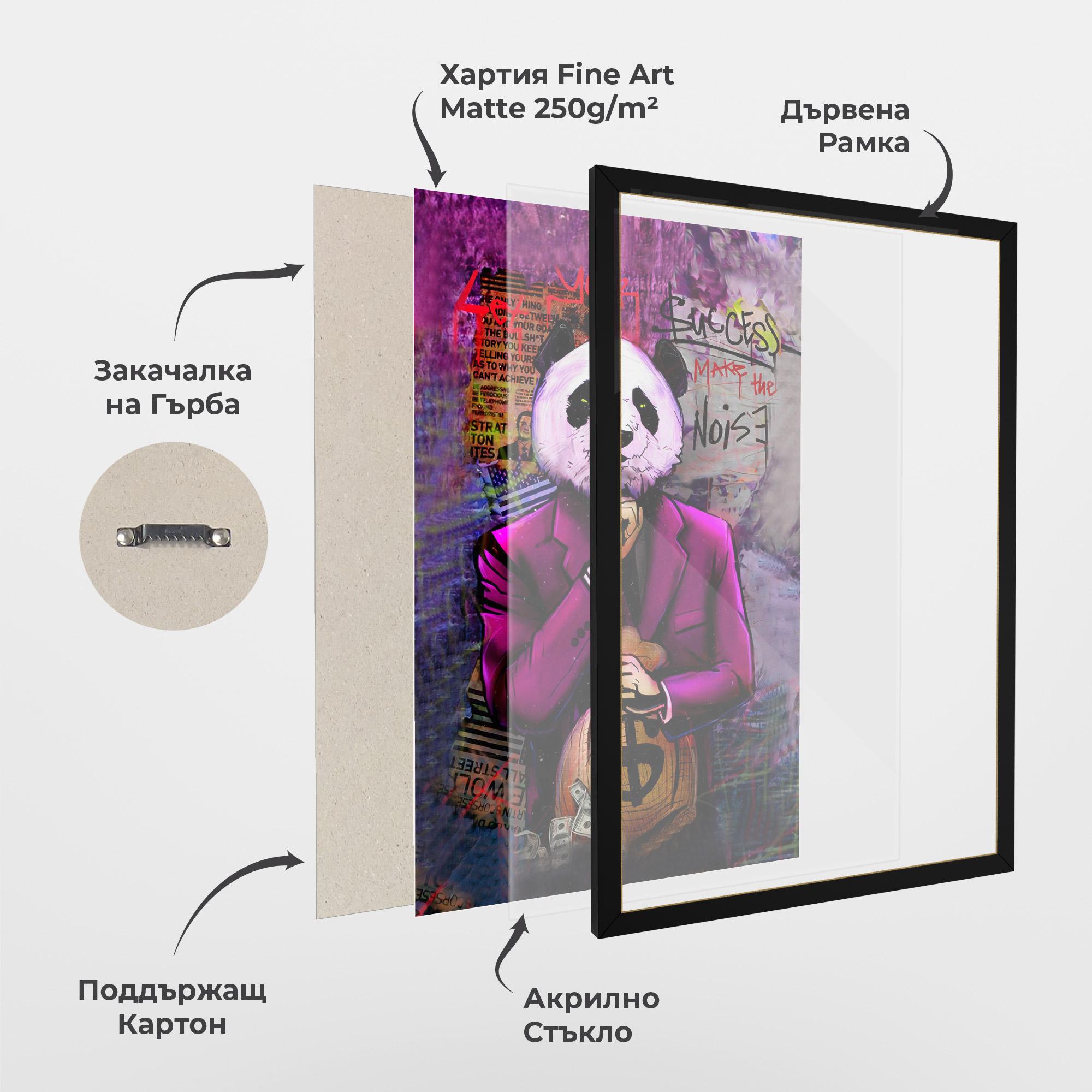 Рамкиран постер Silence Panda mockup 1