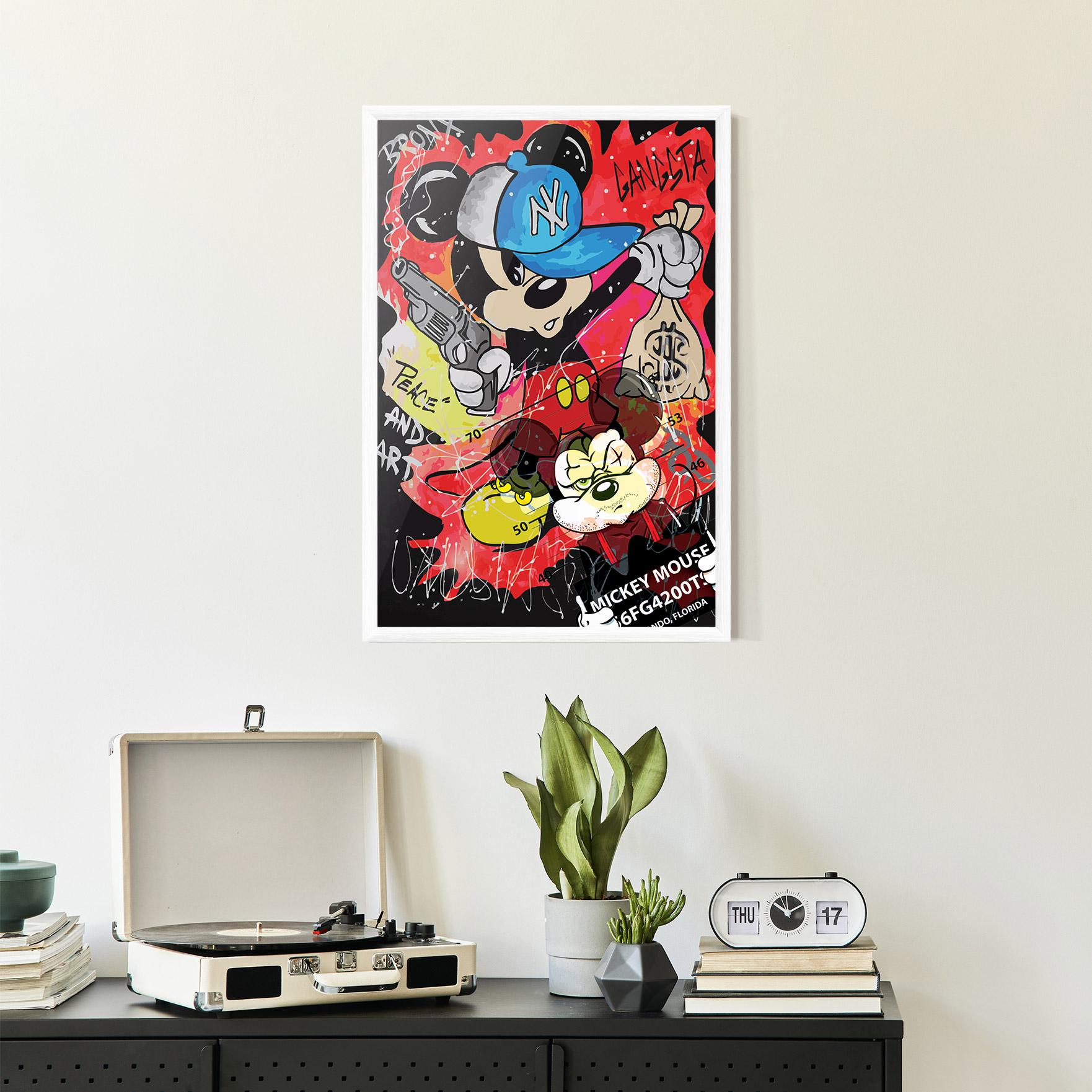Рамкиран постер Gangsta Mickey mockup 2
