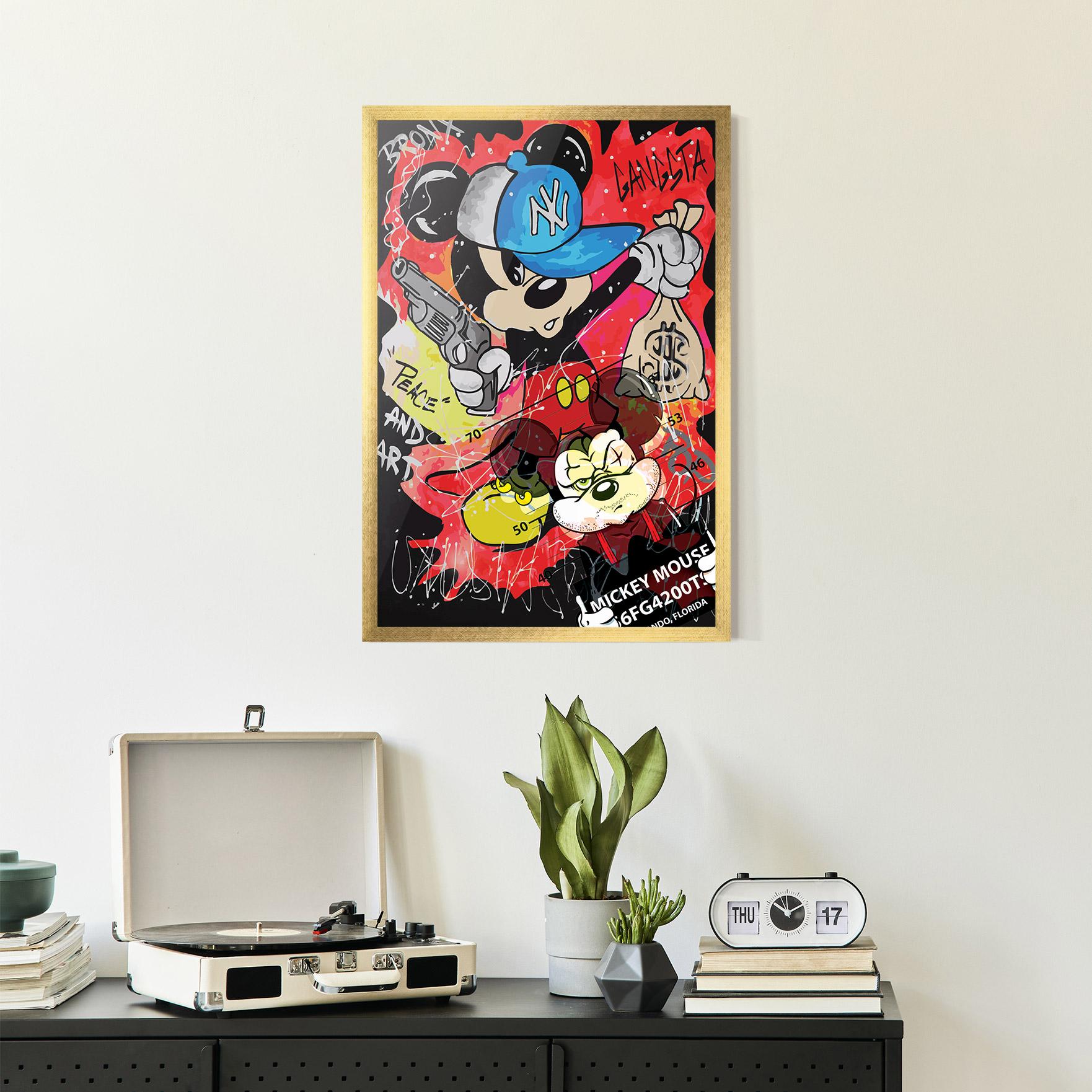 Рамкиран постер Gangsta Mickey mockup 2