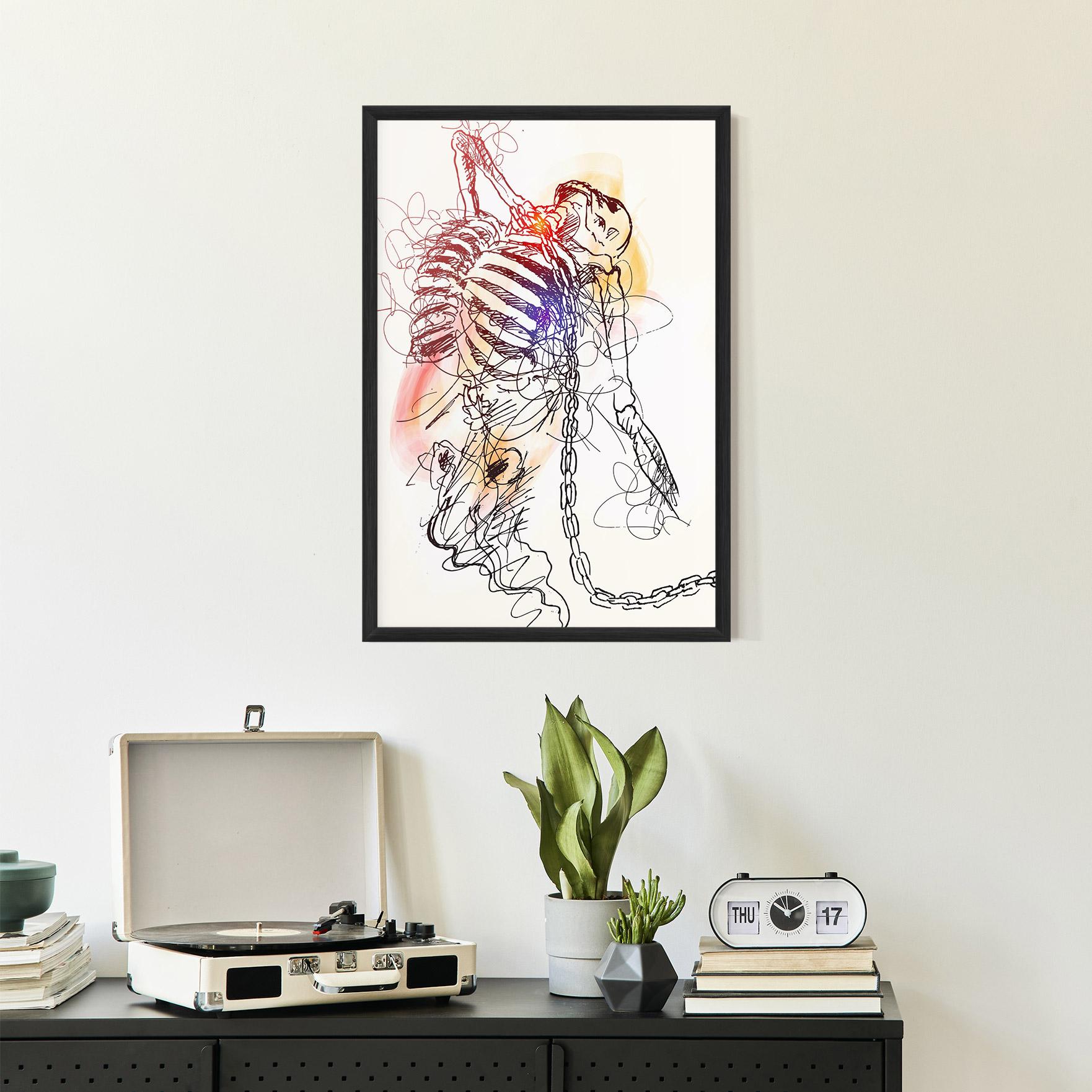 Рамкиран постер Chain Skeleton mockup 2