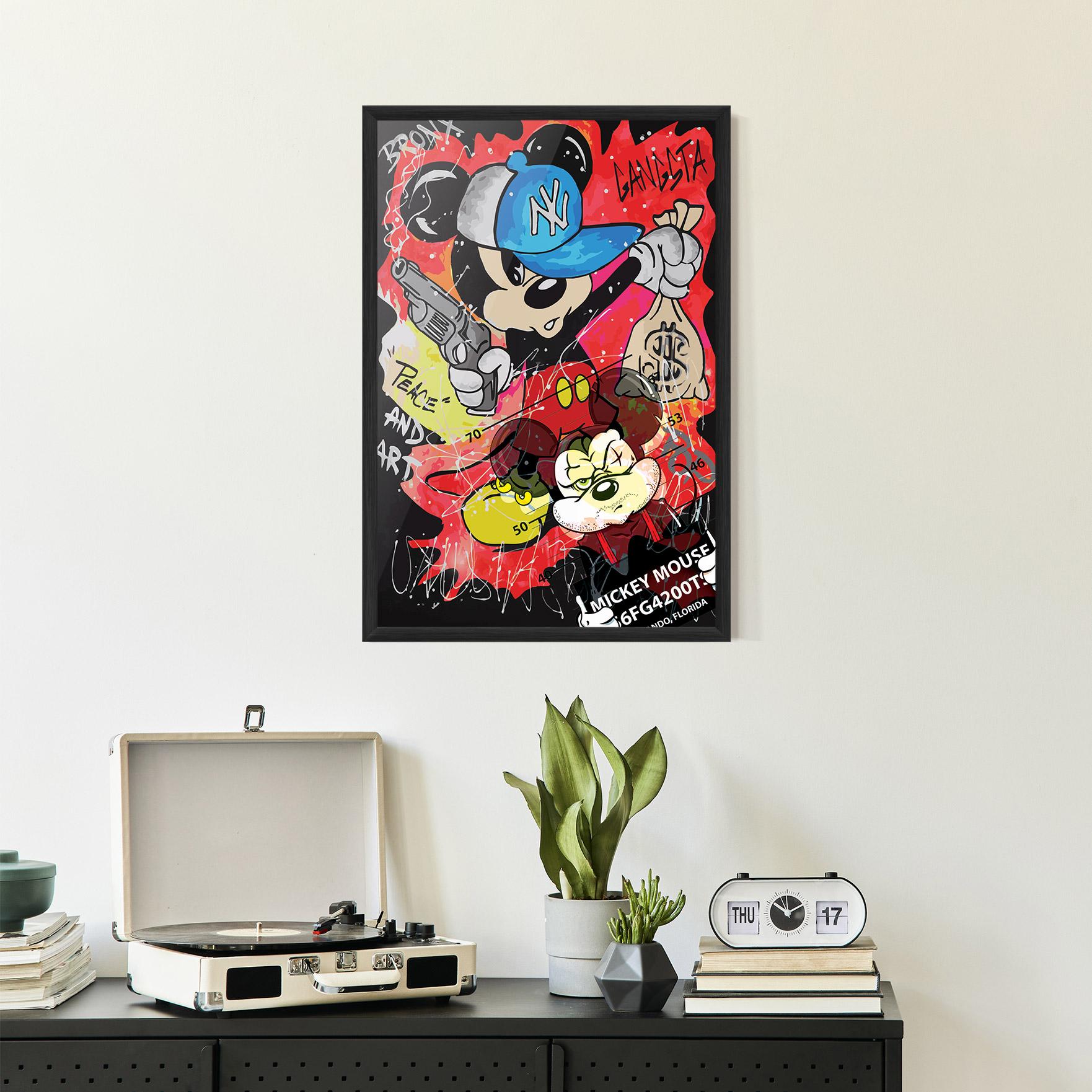 Рамкиран постер Gangsta Mickey mockup 2