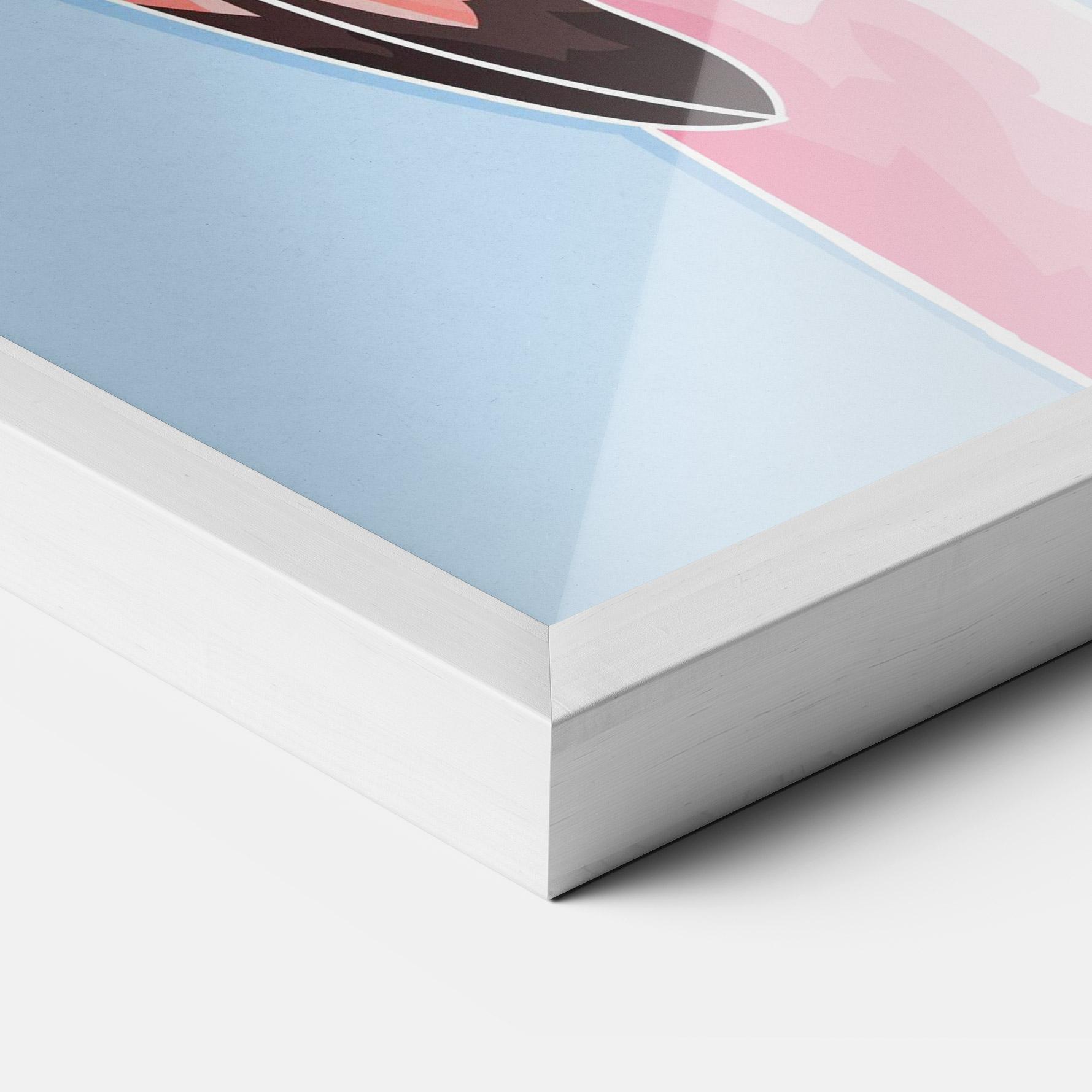 Рамкиран постер Pink Skull Flamingo mockup 3