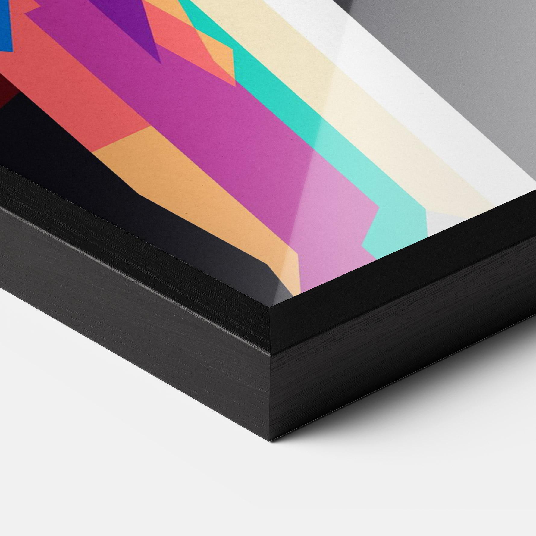 Рамкиран постер Polygonal Pretty Girl mockup 3