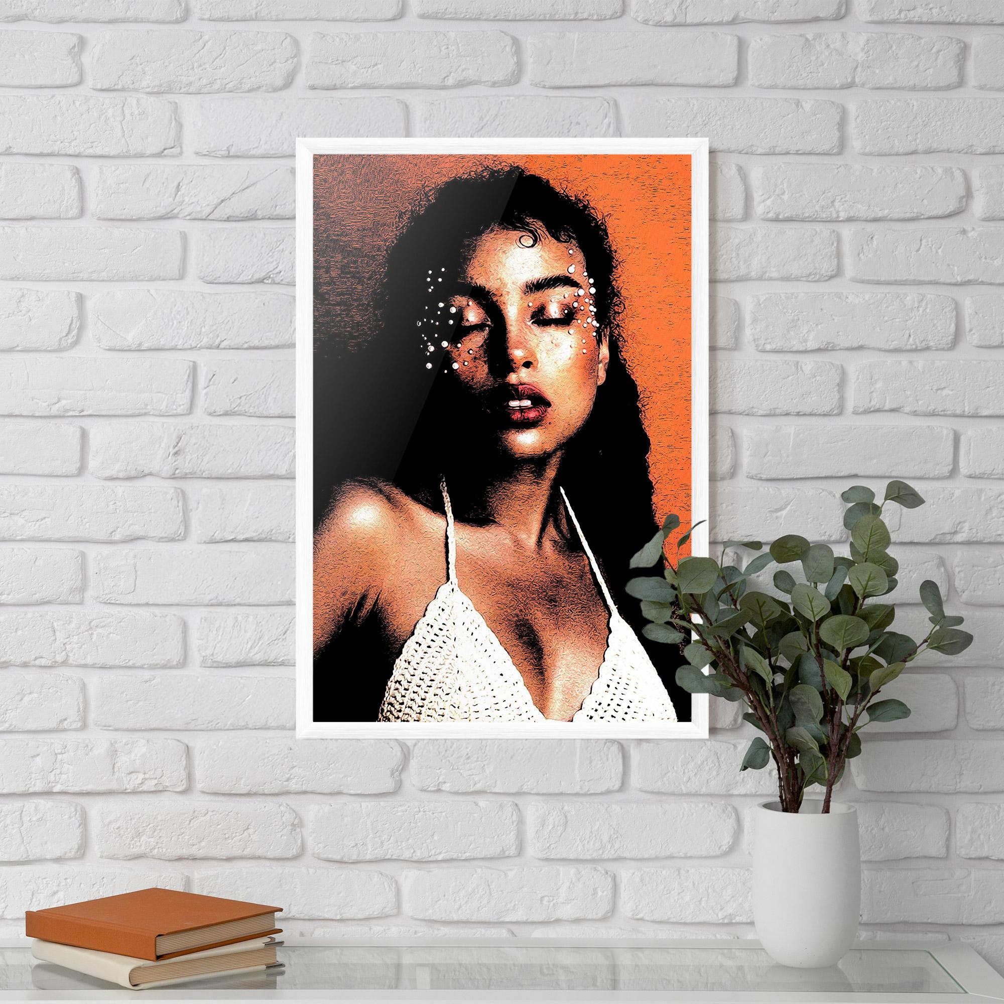 Рамкиран постер Black Pearls Lady mockup 5