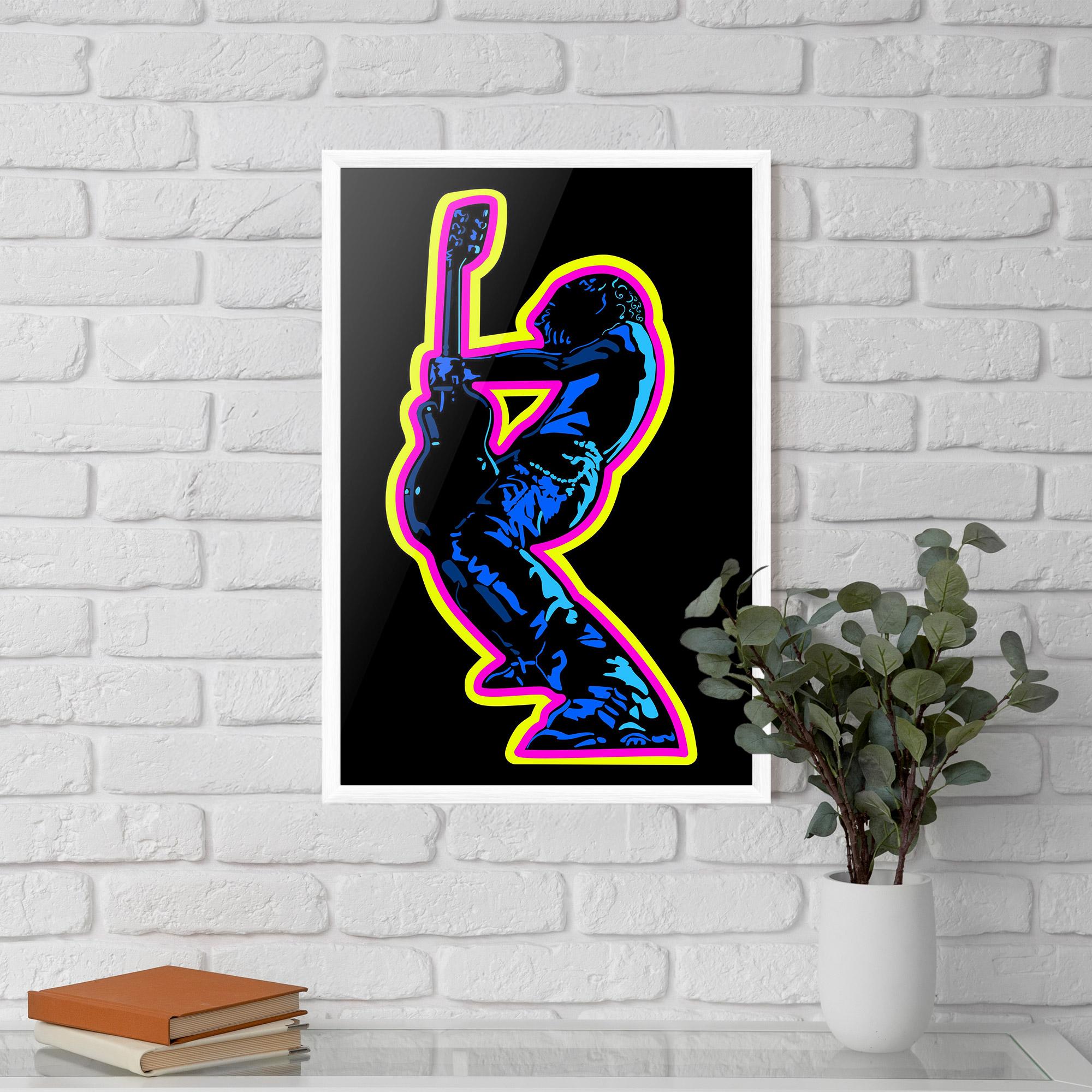 Рамкиран постер Guitarist Art mockup 5