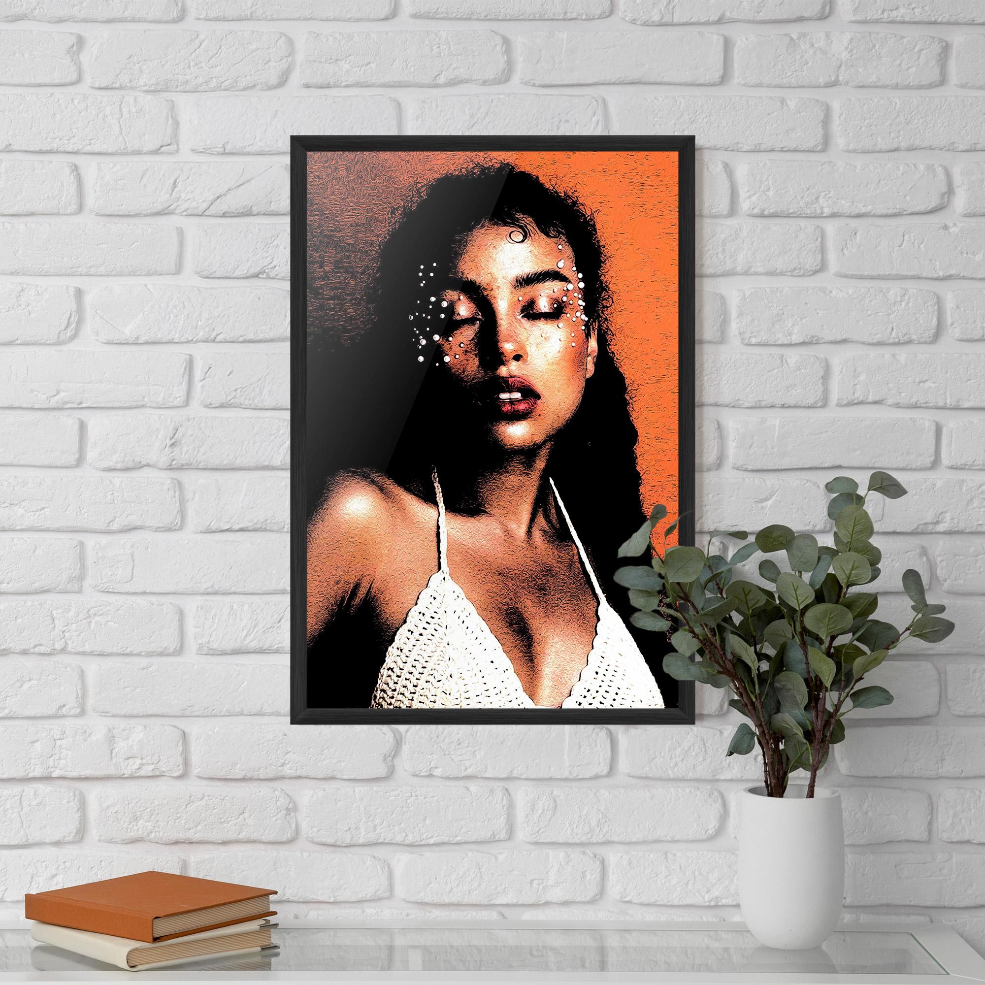 Рамкиран постер Black Pearls Lady mockup 5