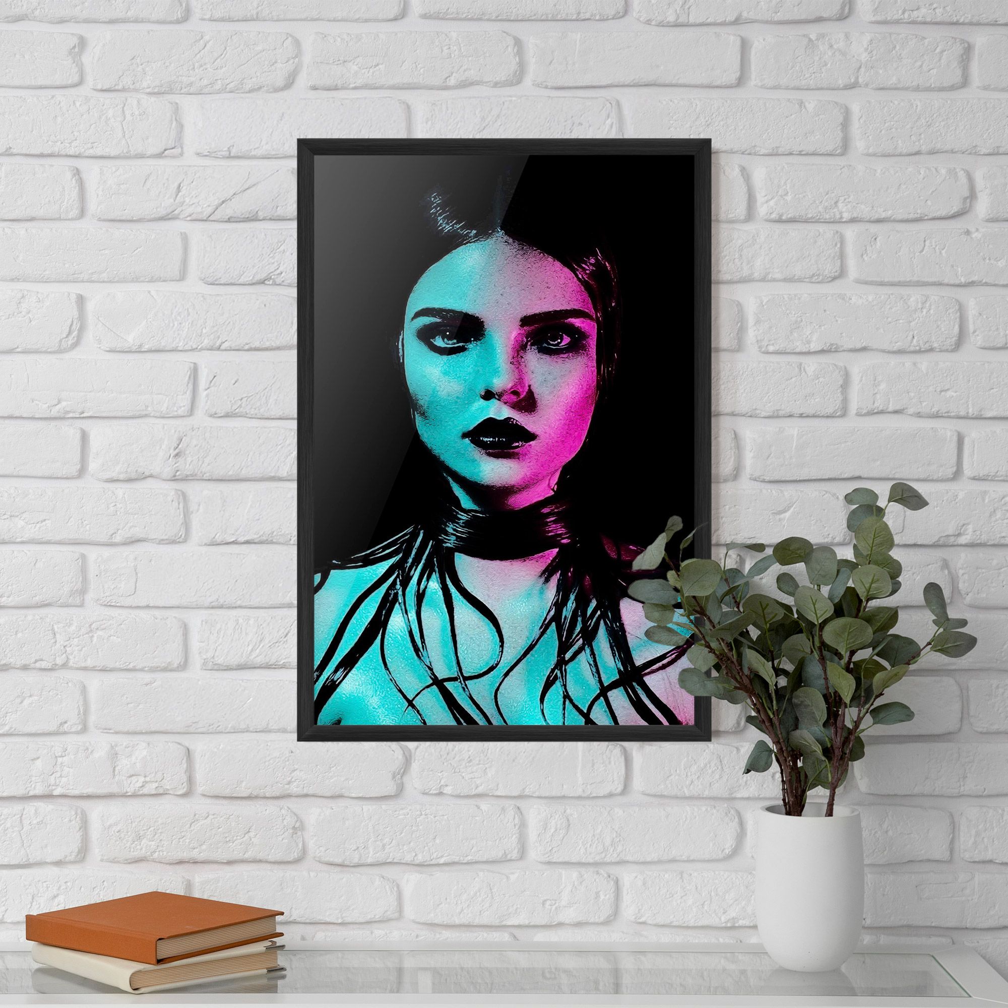 Pink Blue Light Girl mockup 5