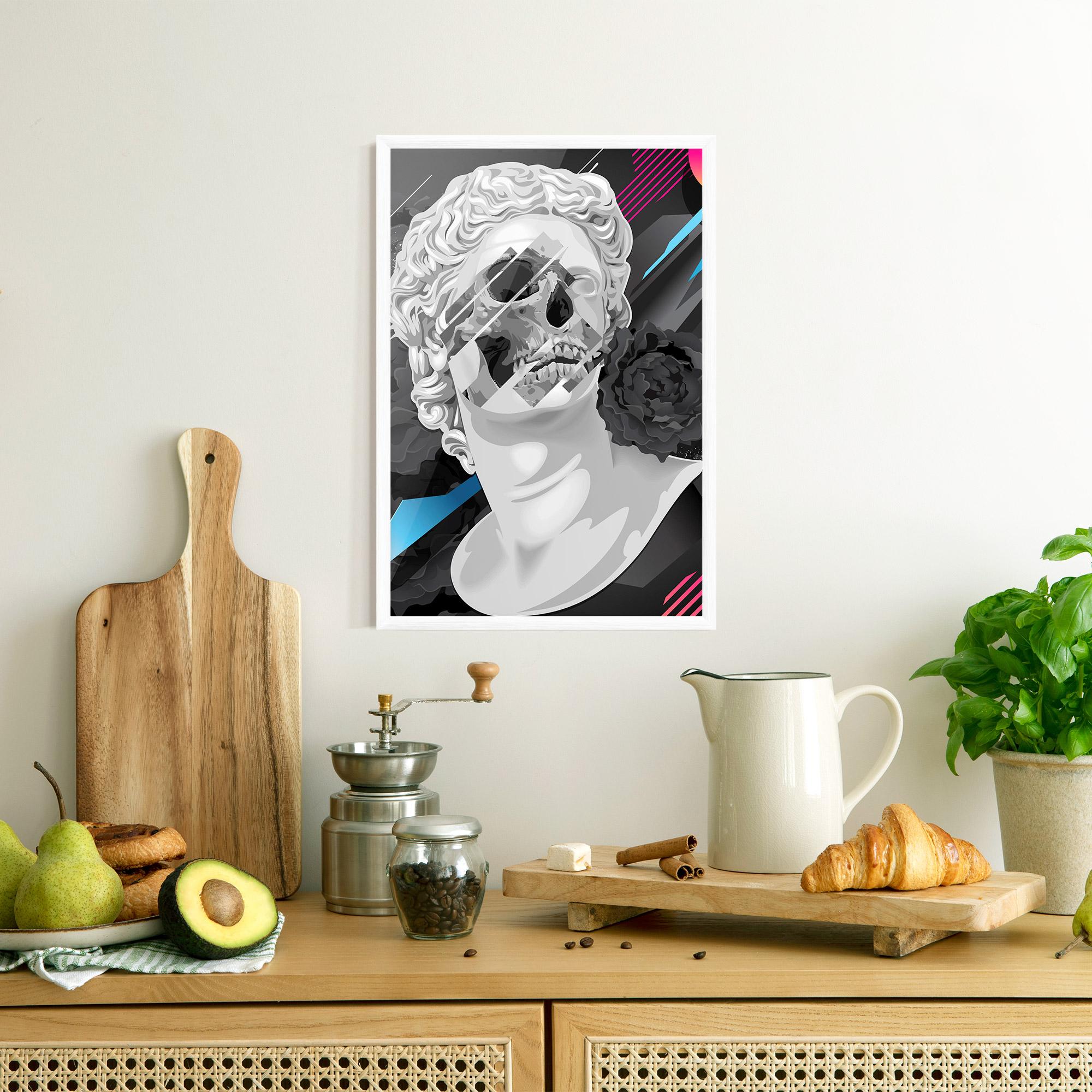 Рамкиран постер Black Rose Statue mockup 8