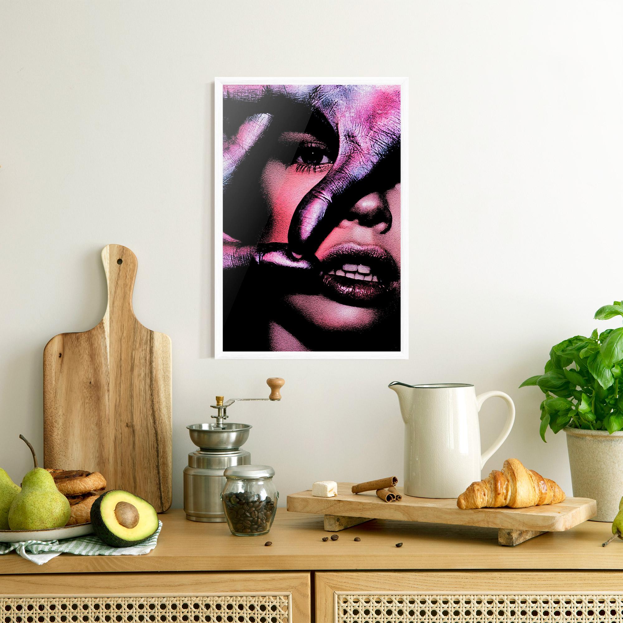 Рамкиран постер Purple Glitter Hand mockup 8