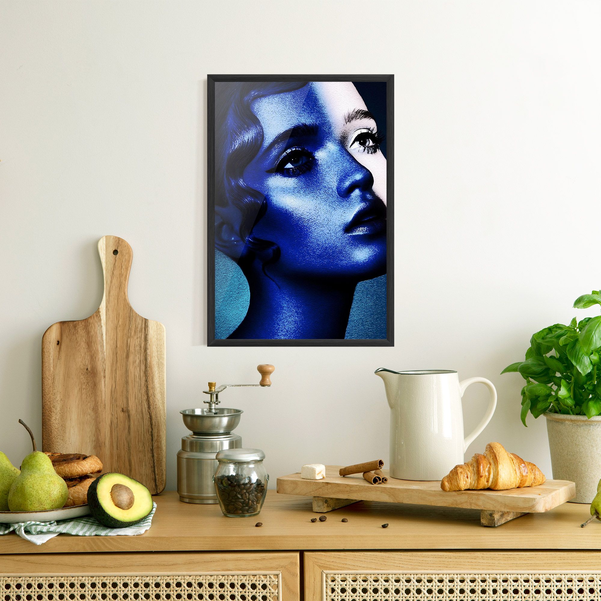 Blue White Face Art mockup 8