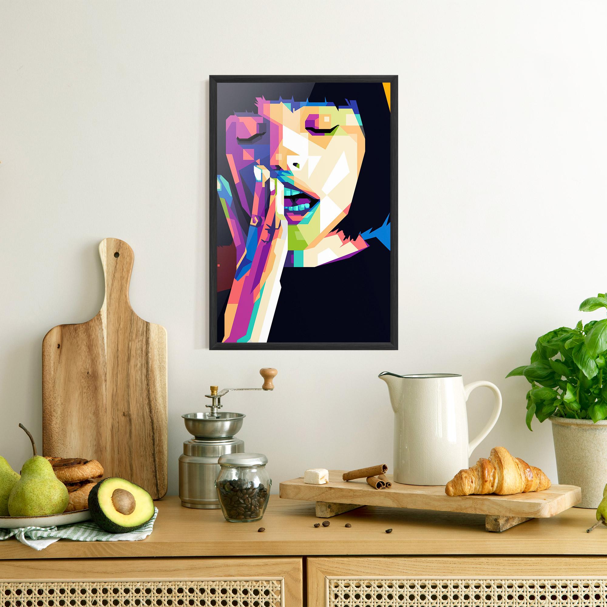 Рамкиран постер Polygonal Pretty Girl mockup 8