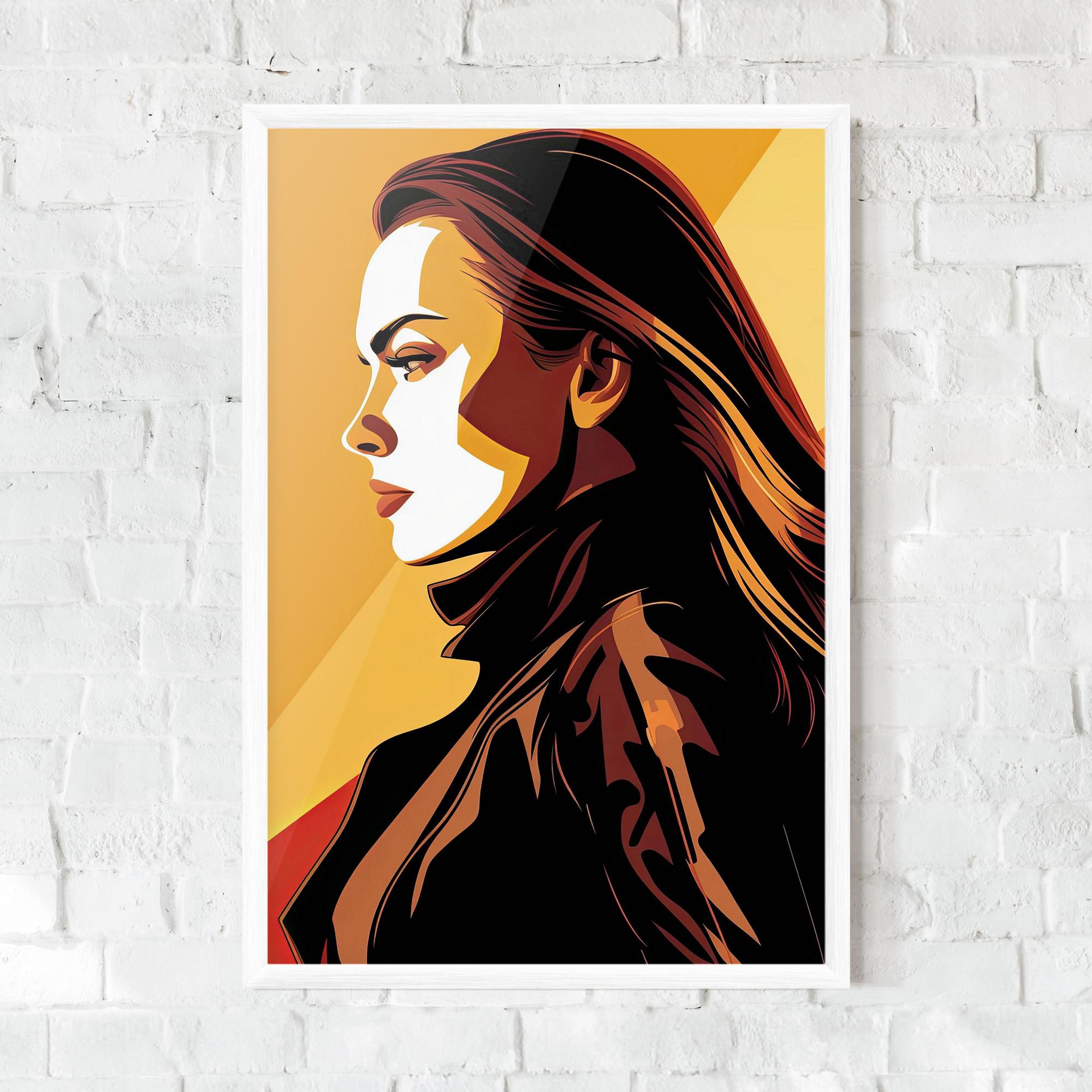 Рамкиран постер Graphical Pop Girl mockup 0