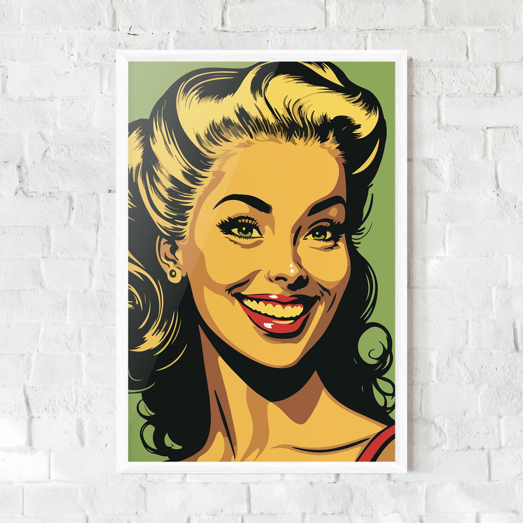 Рамкиран постер Green Light Pop Lady mockup 0