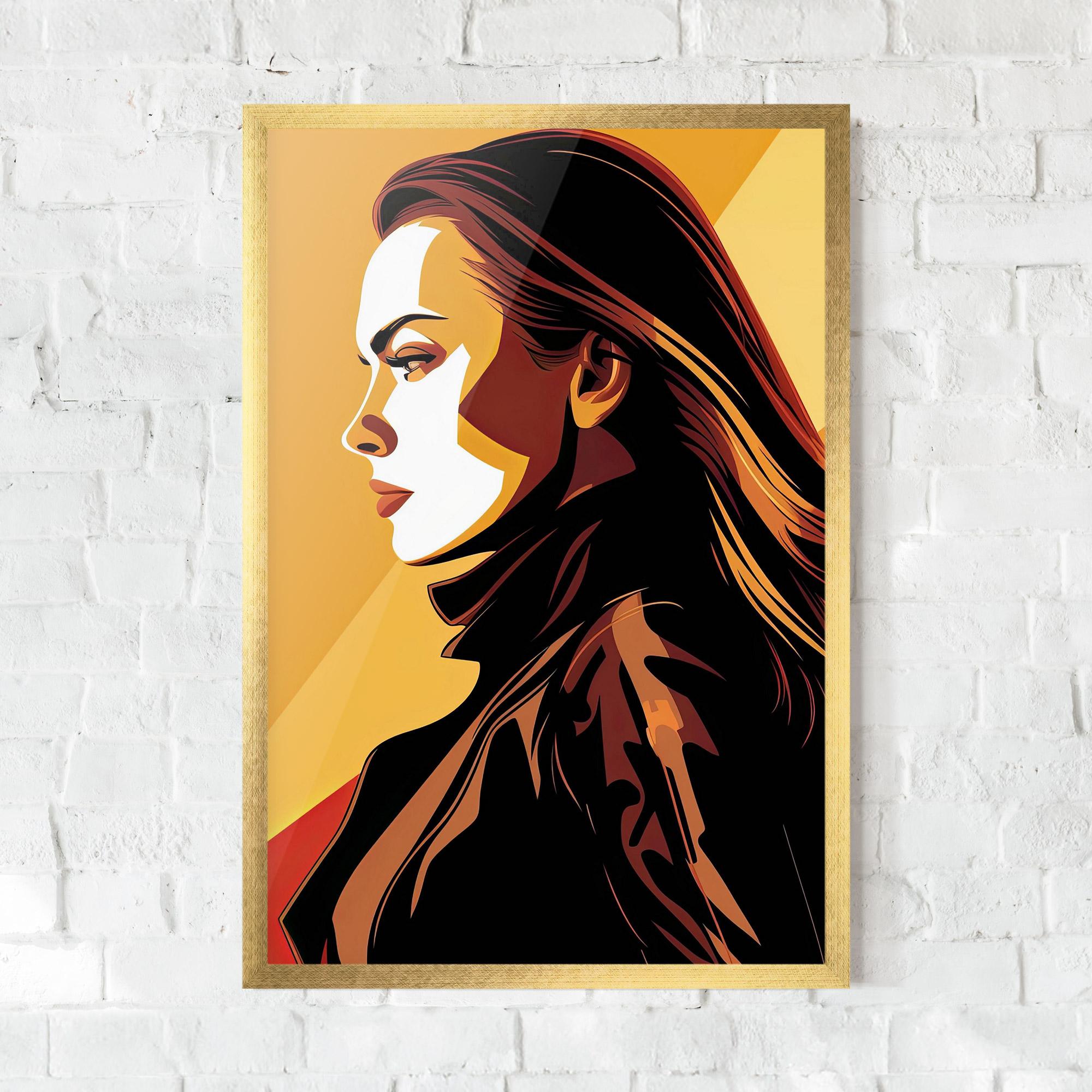 Рамкиран постер Graphical Pop Girl mockup 0