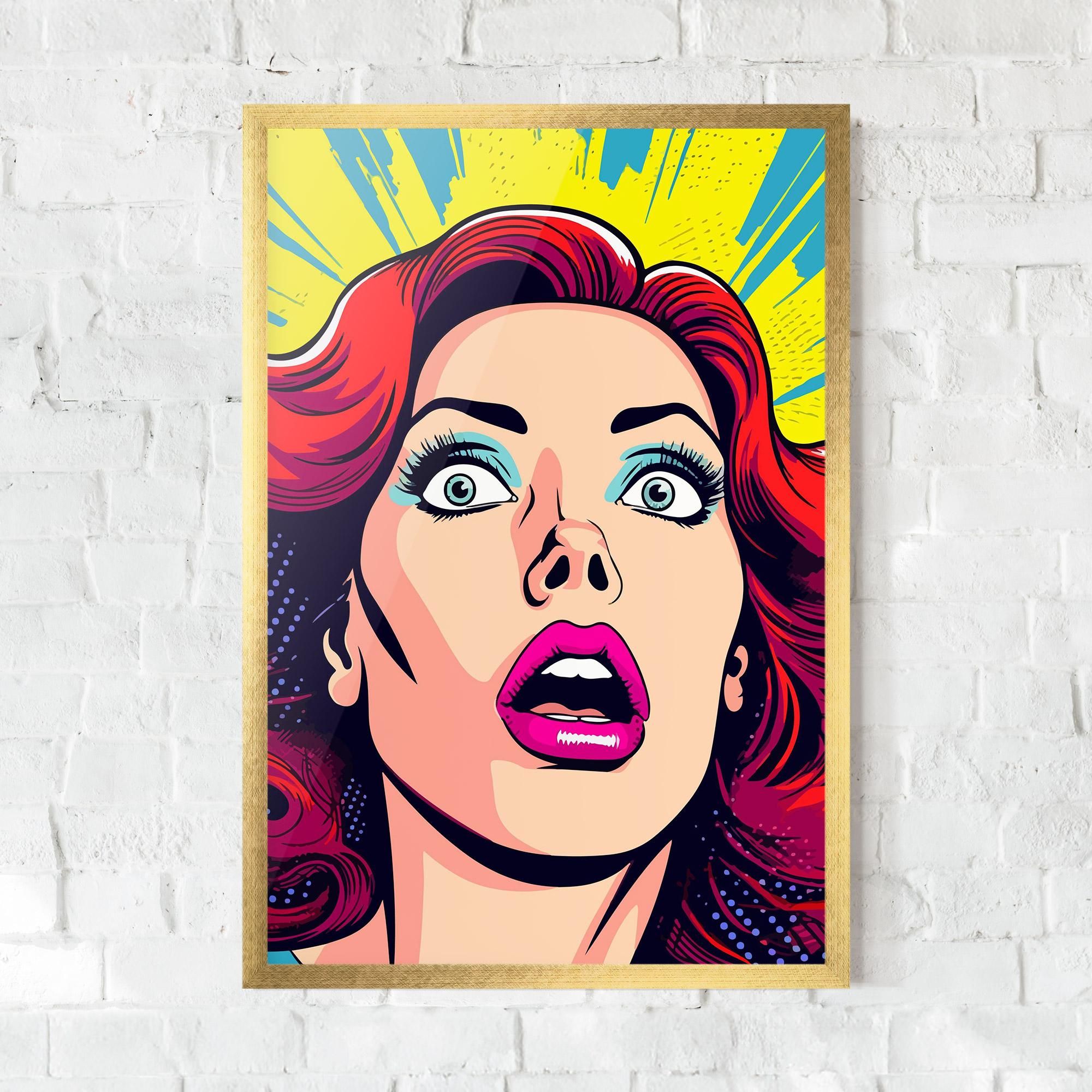 Рамкиран постер Pop Scared Woman mockup 0
