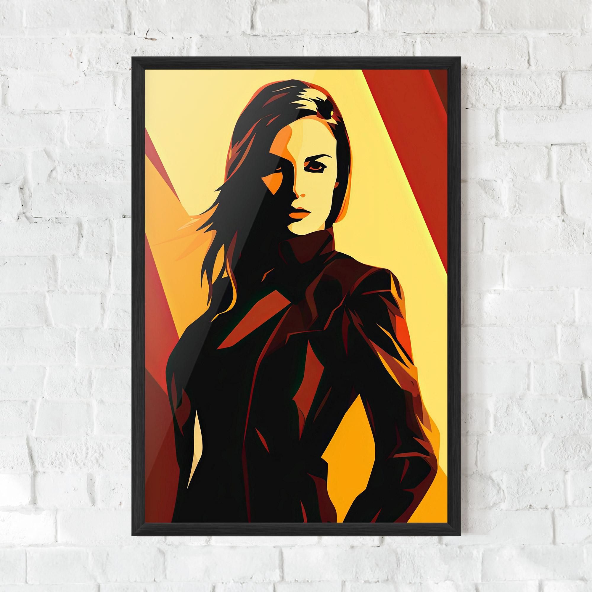 Рамкиран постер Pop Graphical Woman mockup 0