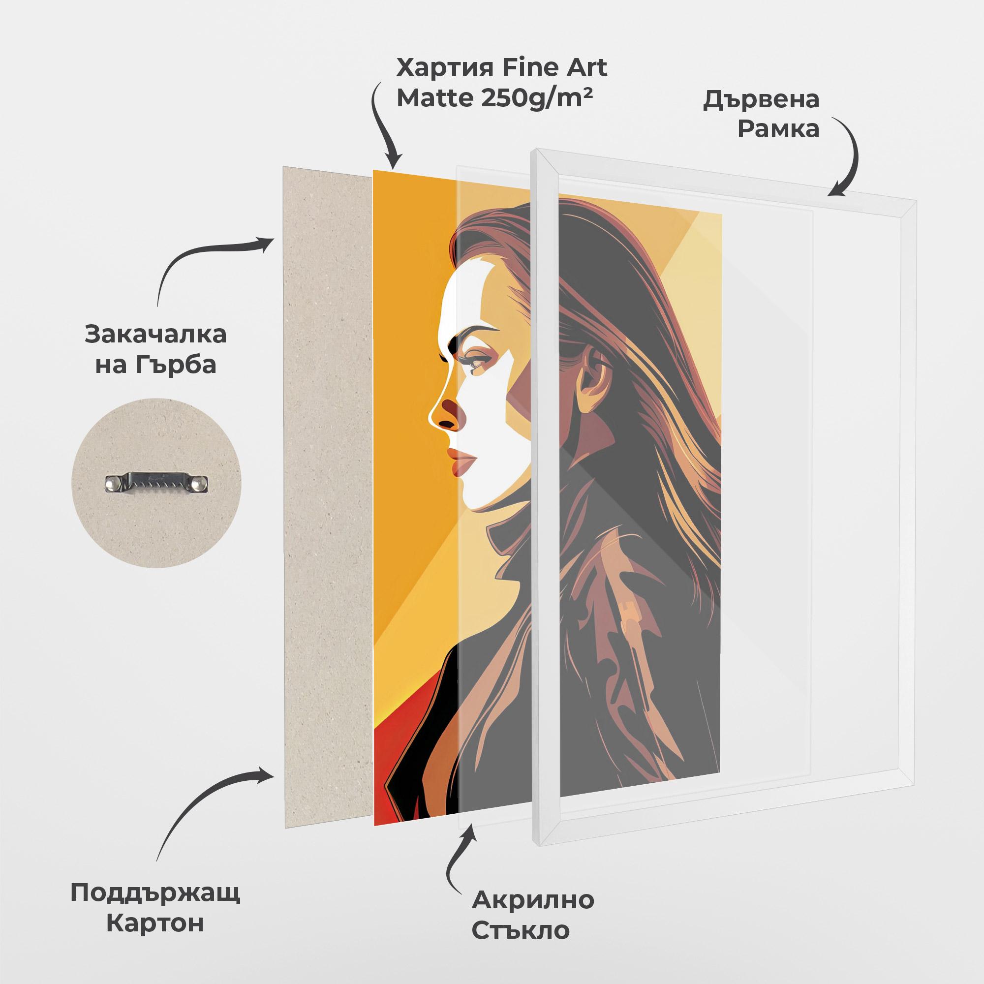 Рамкиран постер Graphical Pop Girl mockup 1