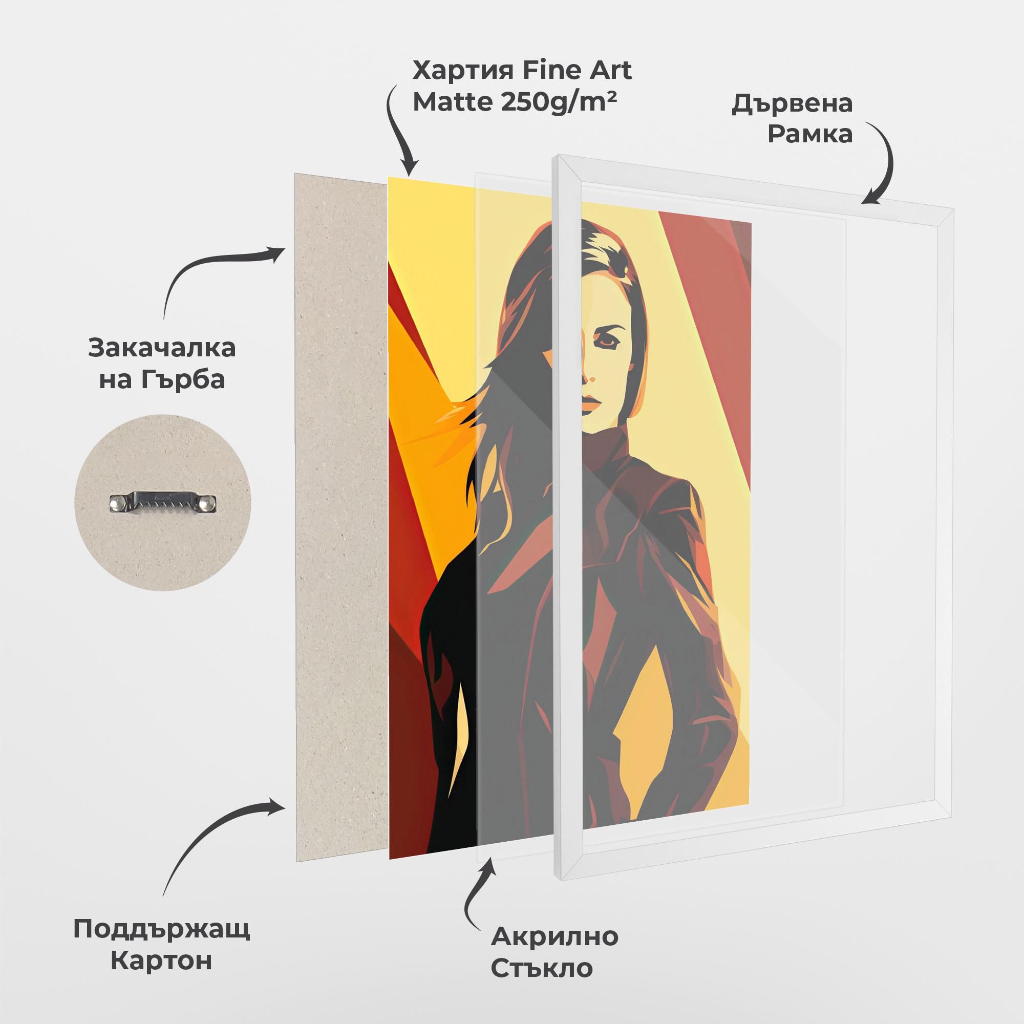 Рамкиран постер Pop Graphical Woman mockup 1