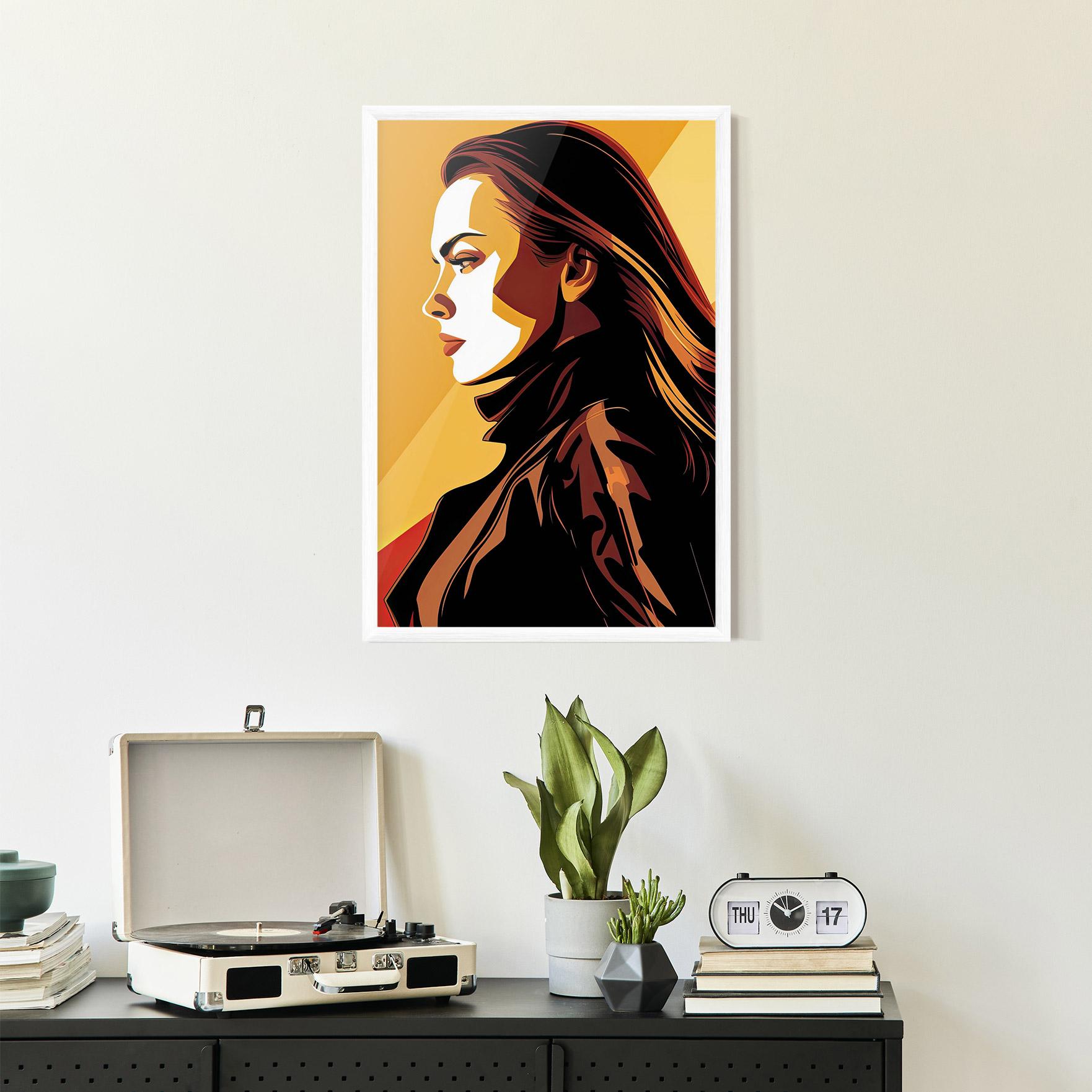 Рамкиран постер Graphical Pop Girl mockup 2