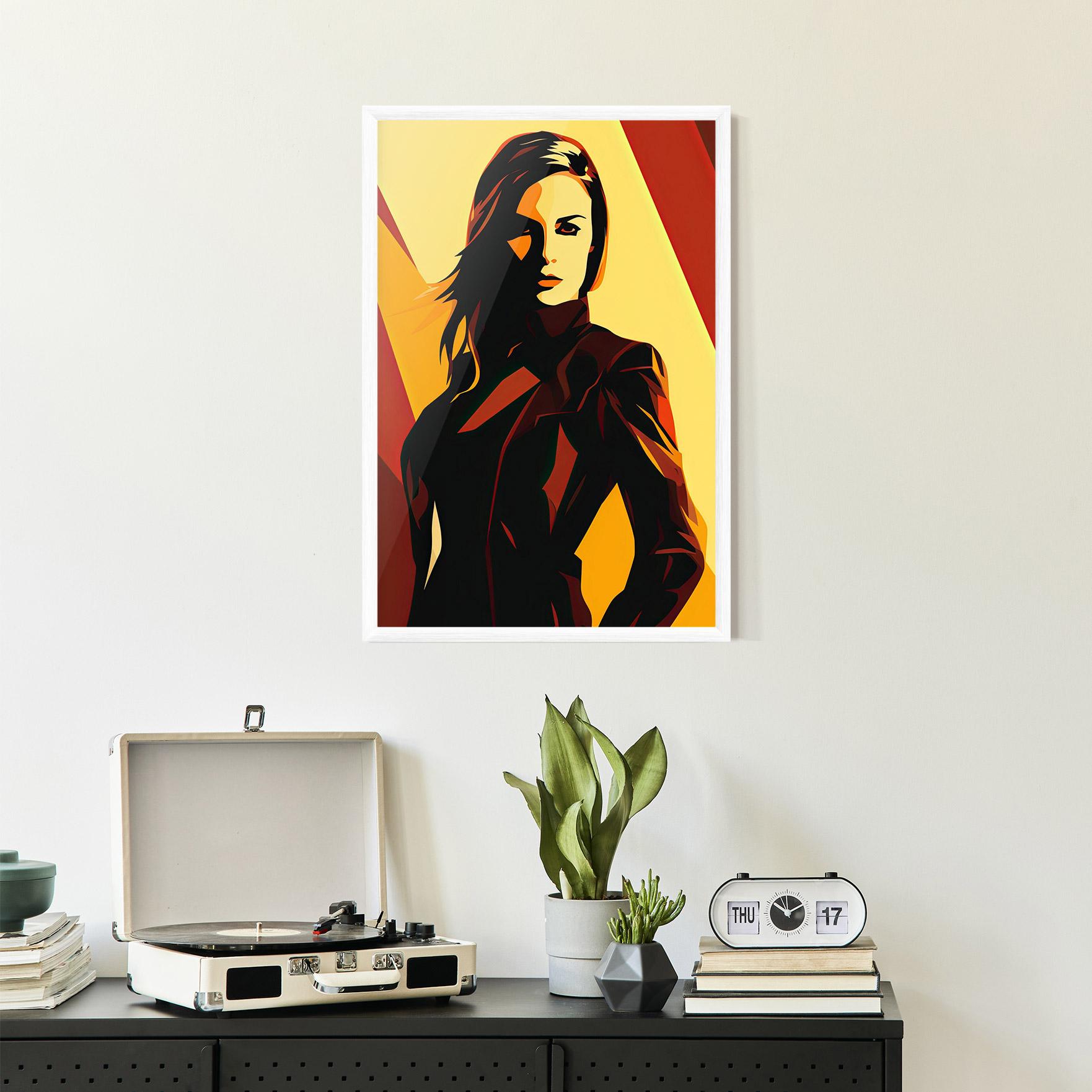 Рамкиран постер Pop Graphical Woman mockup 2