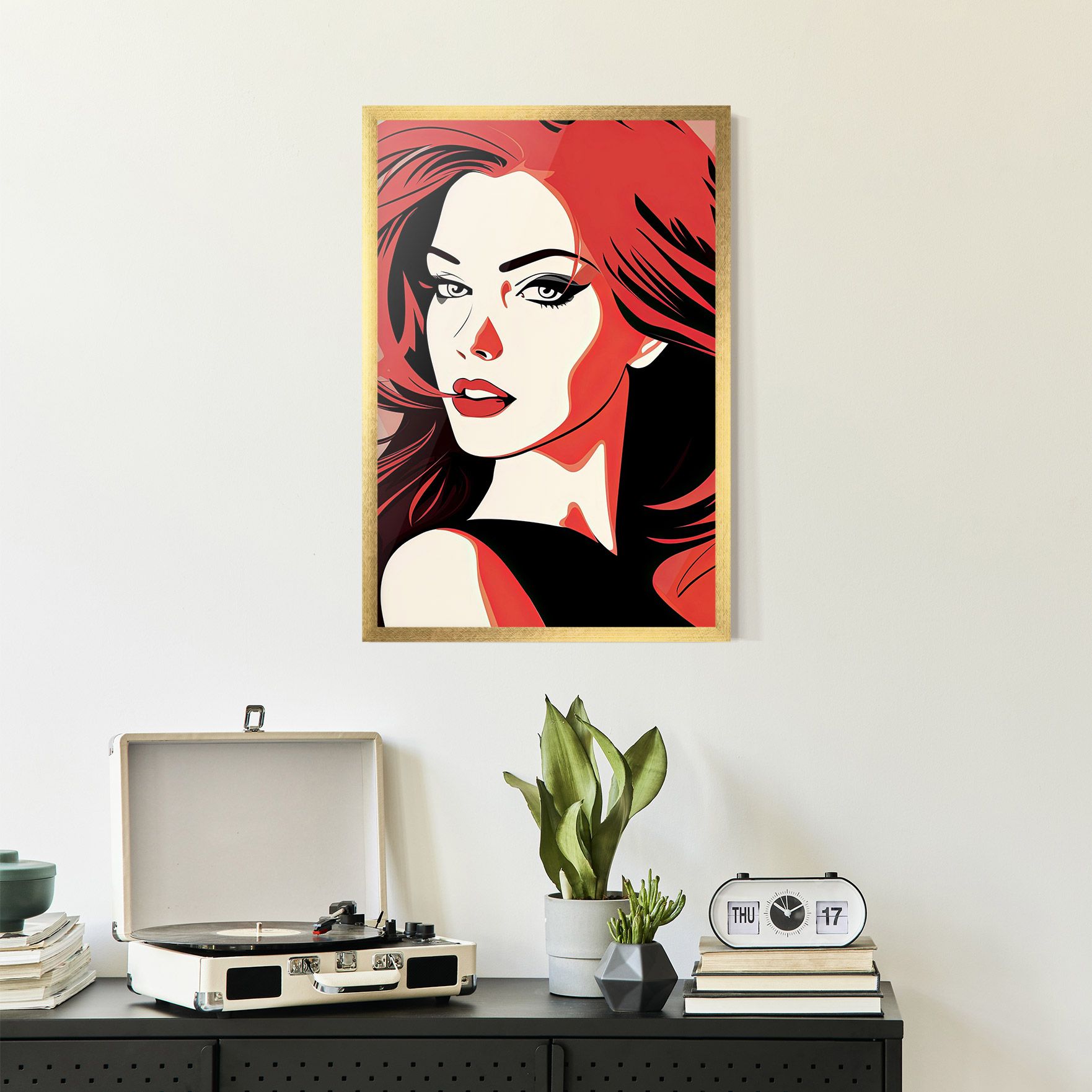 Red Hair Pop Art mockup 2