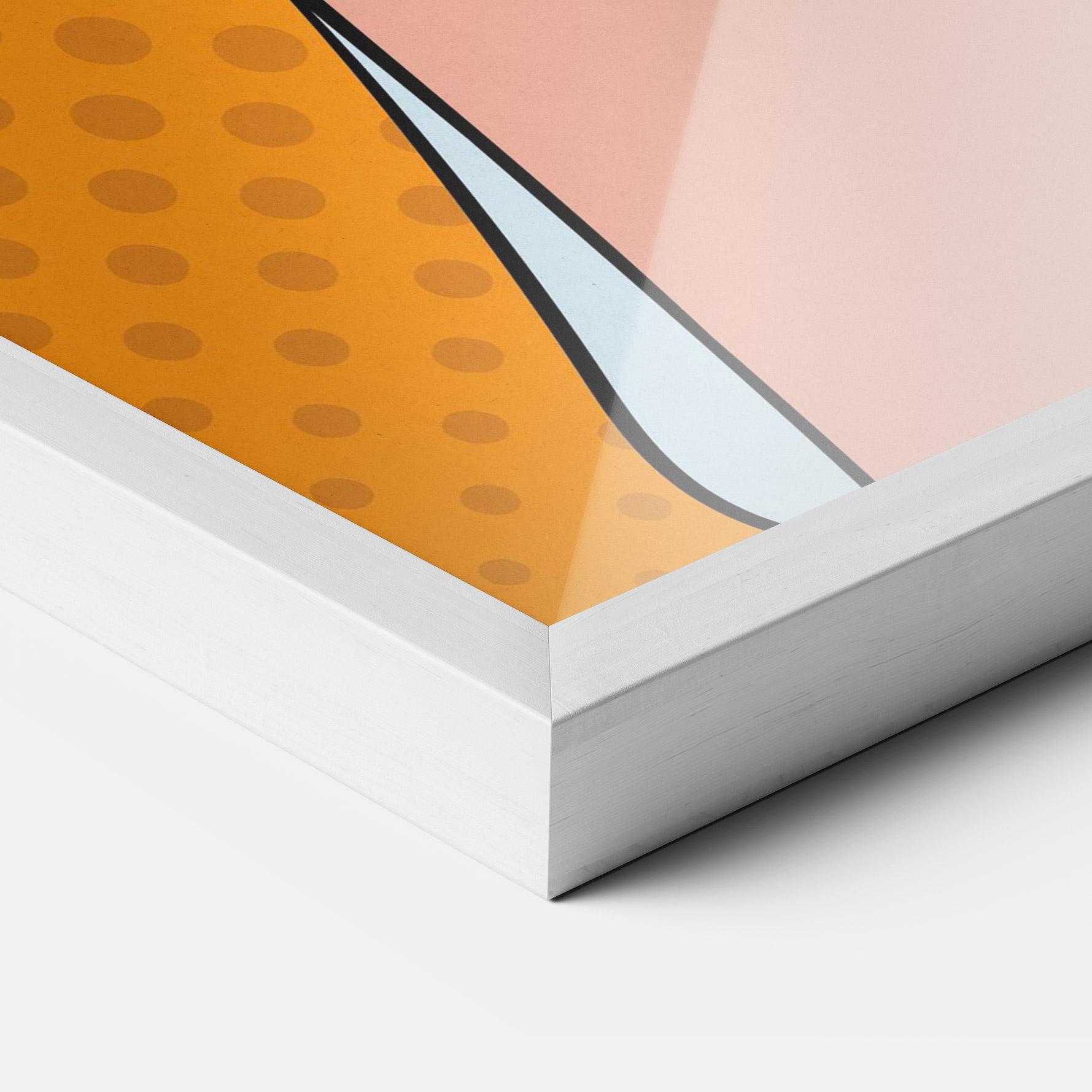 Рамкиран постер Pop Comic Lady mockup 3