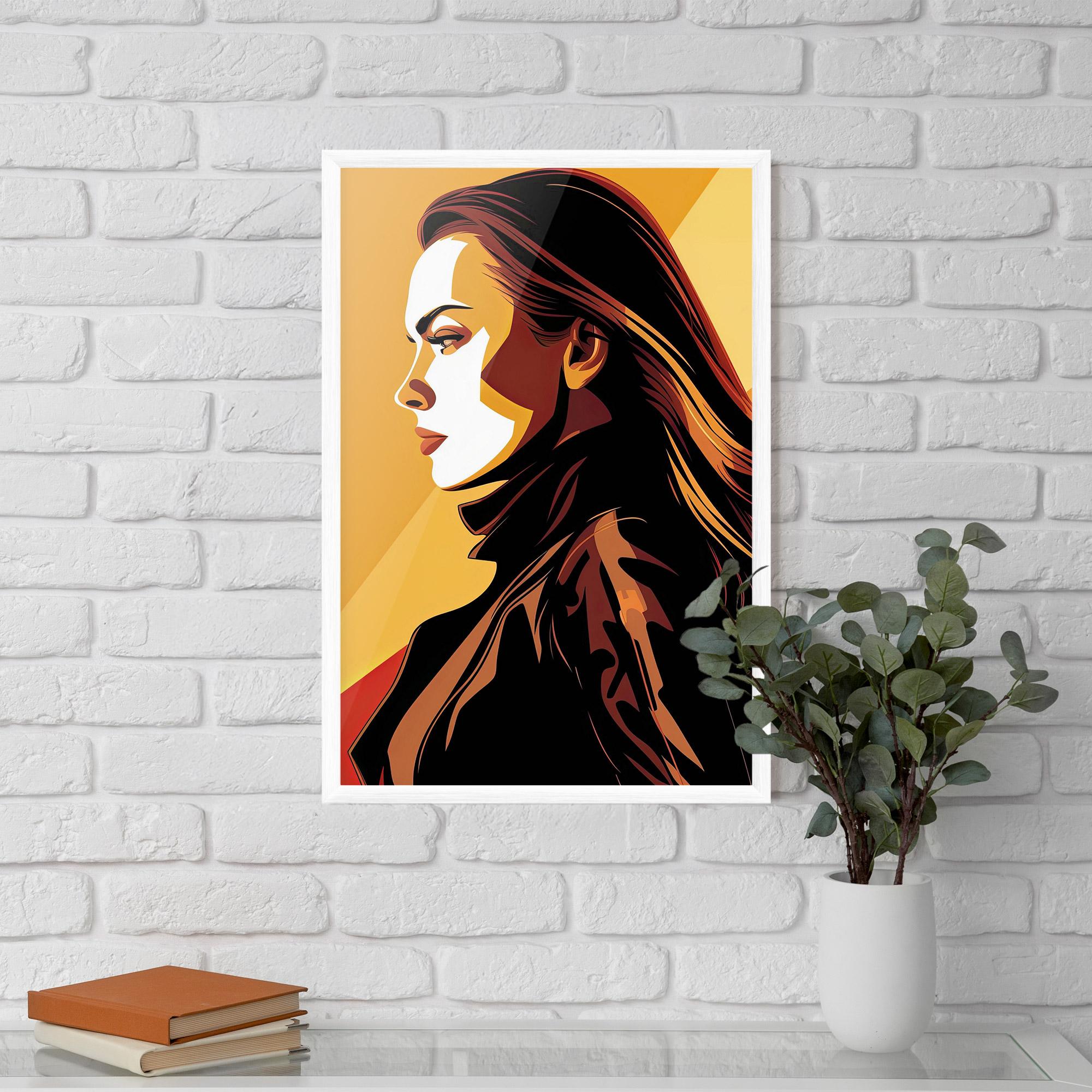 Рамкиран постер Graphical Pop Girl mockup 5