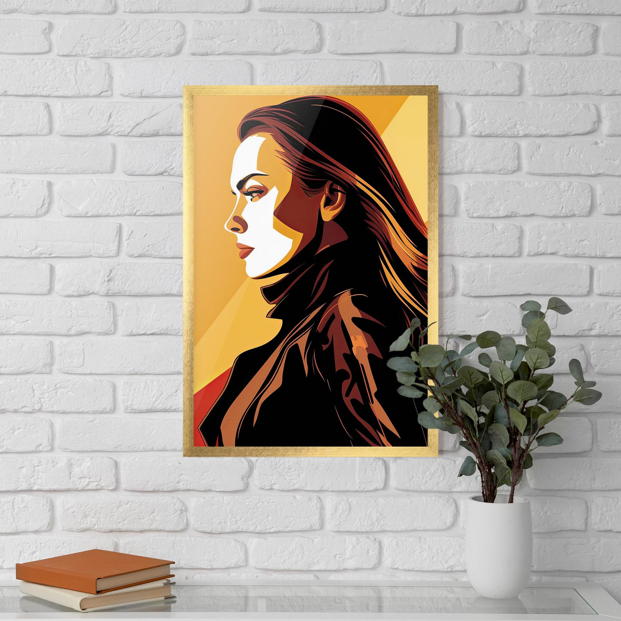 Рамкиран постер Graphical Pop Girl mockup 5