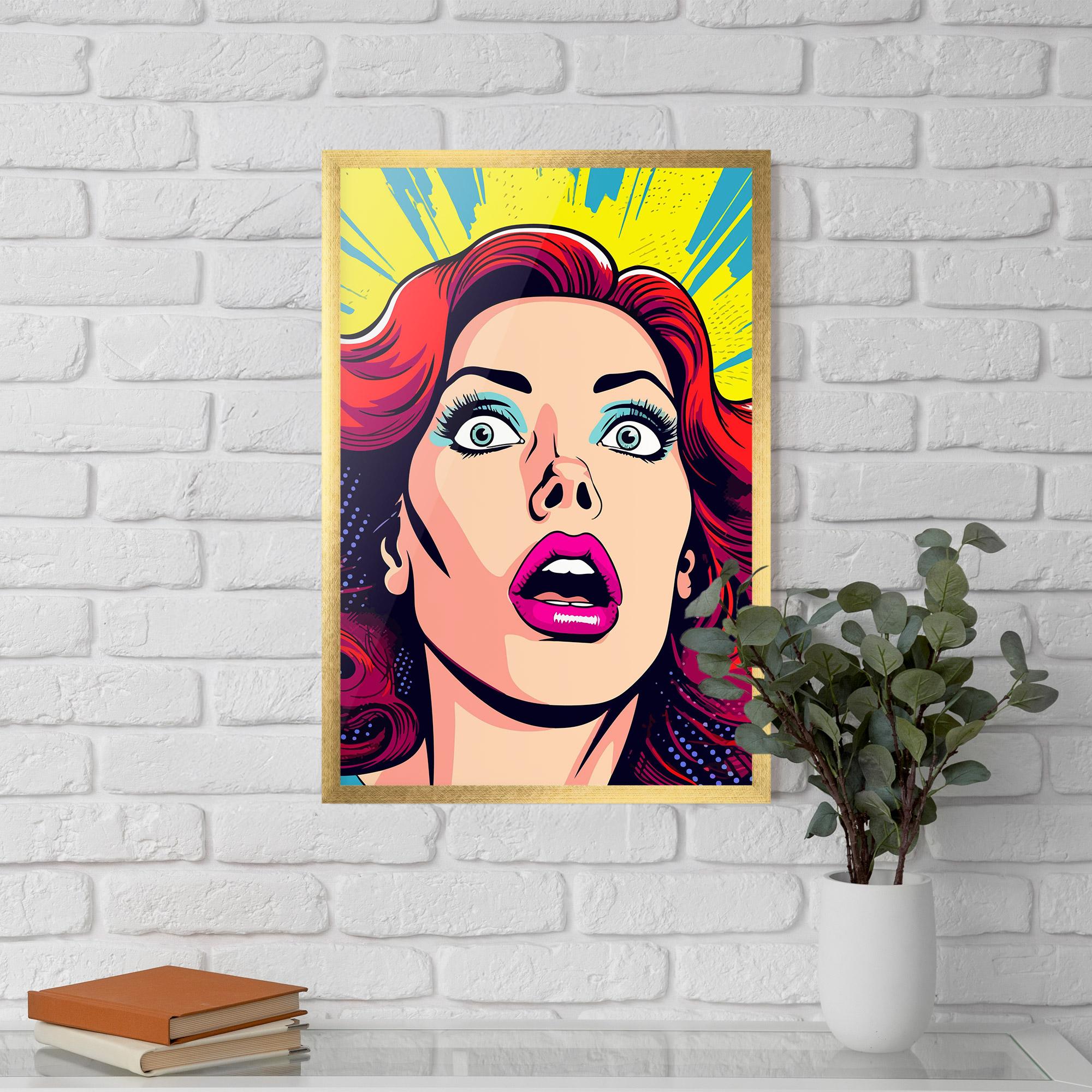 Рамкиран постер Pop Scared Woman mockup 5