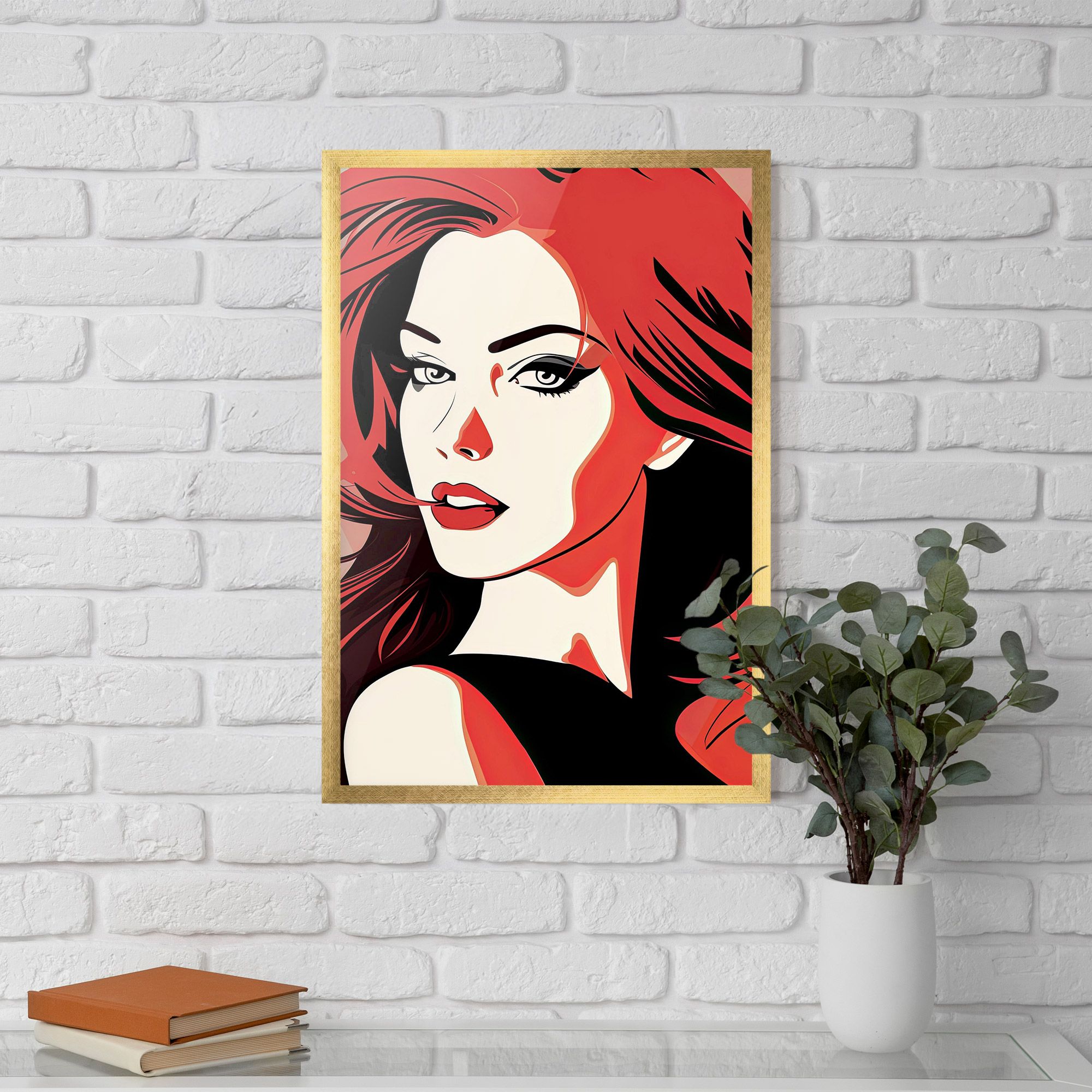 Red Hair Pop Art mockup 5
