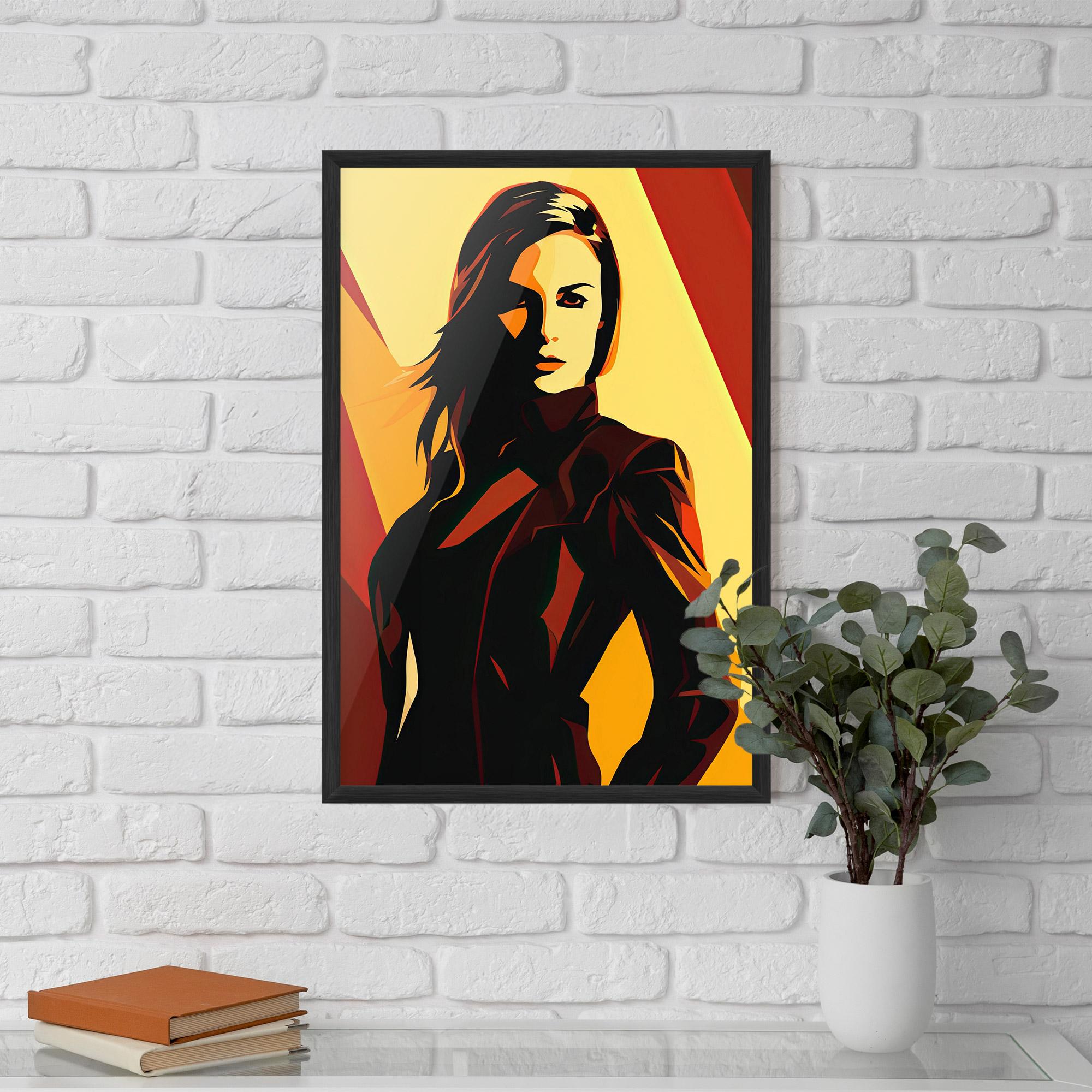 Рамкиран постер Pop Graphical Woman mockup 5