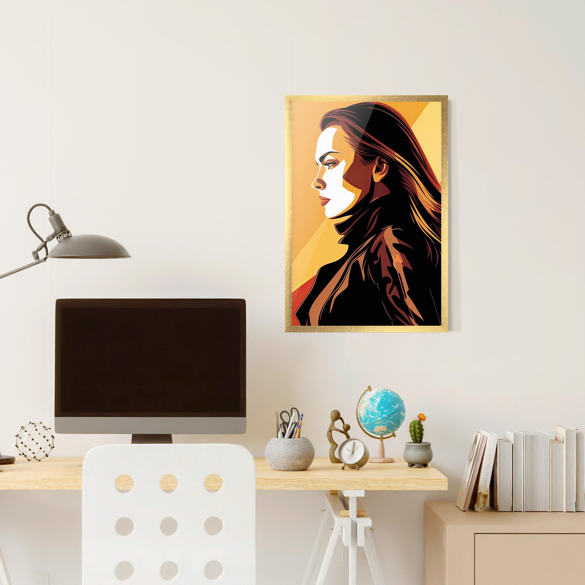 Рамкиран постер Graphical Pop Girl mockup 6