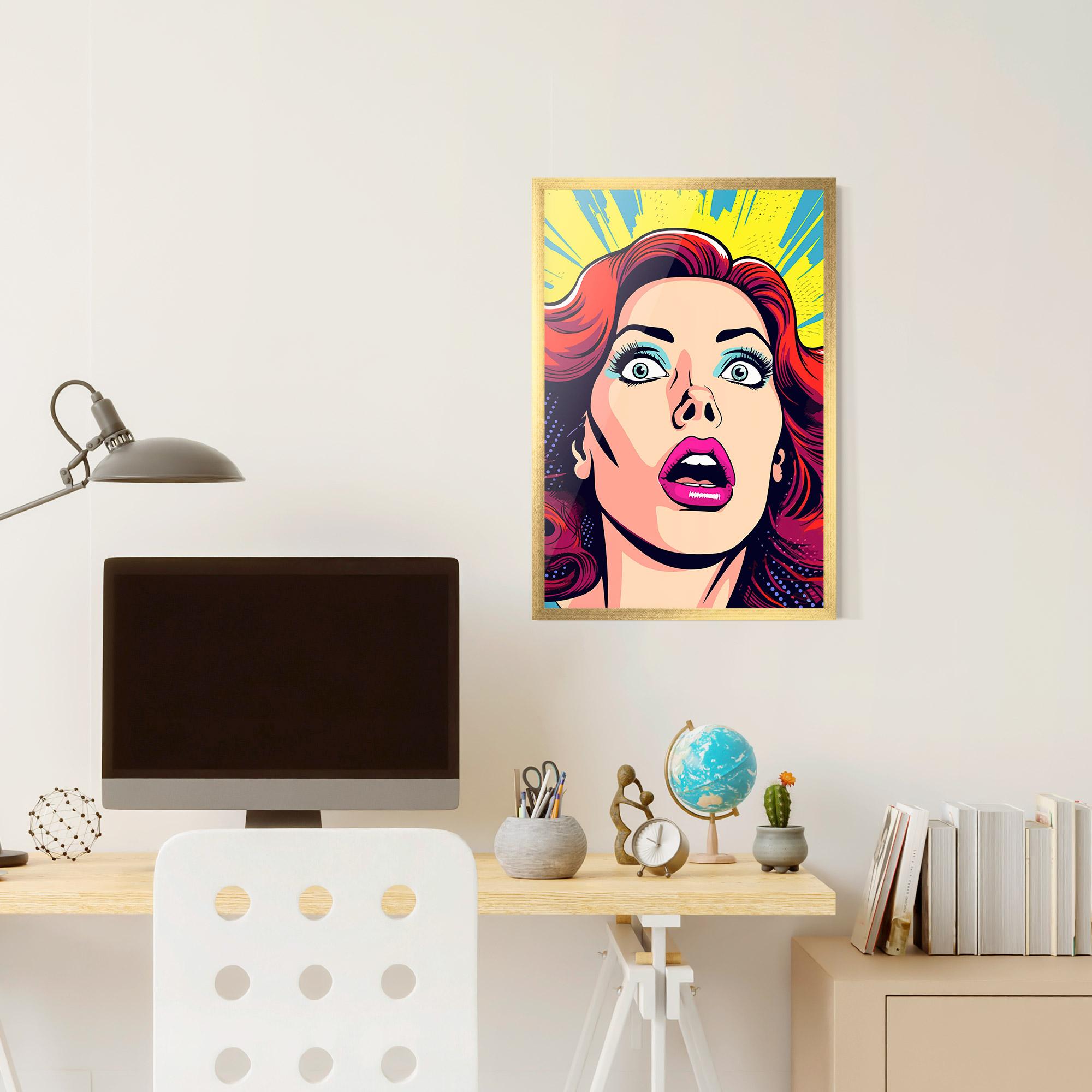 Рамкиран постер Pop Scared Woman mockup 6