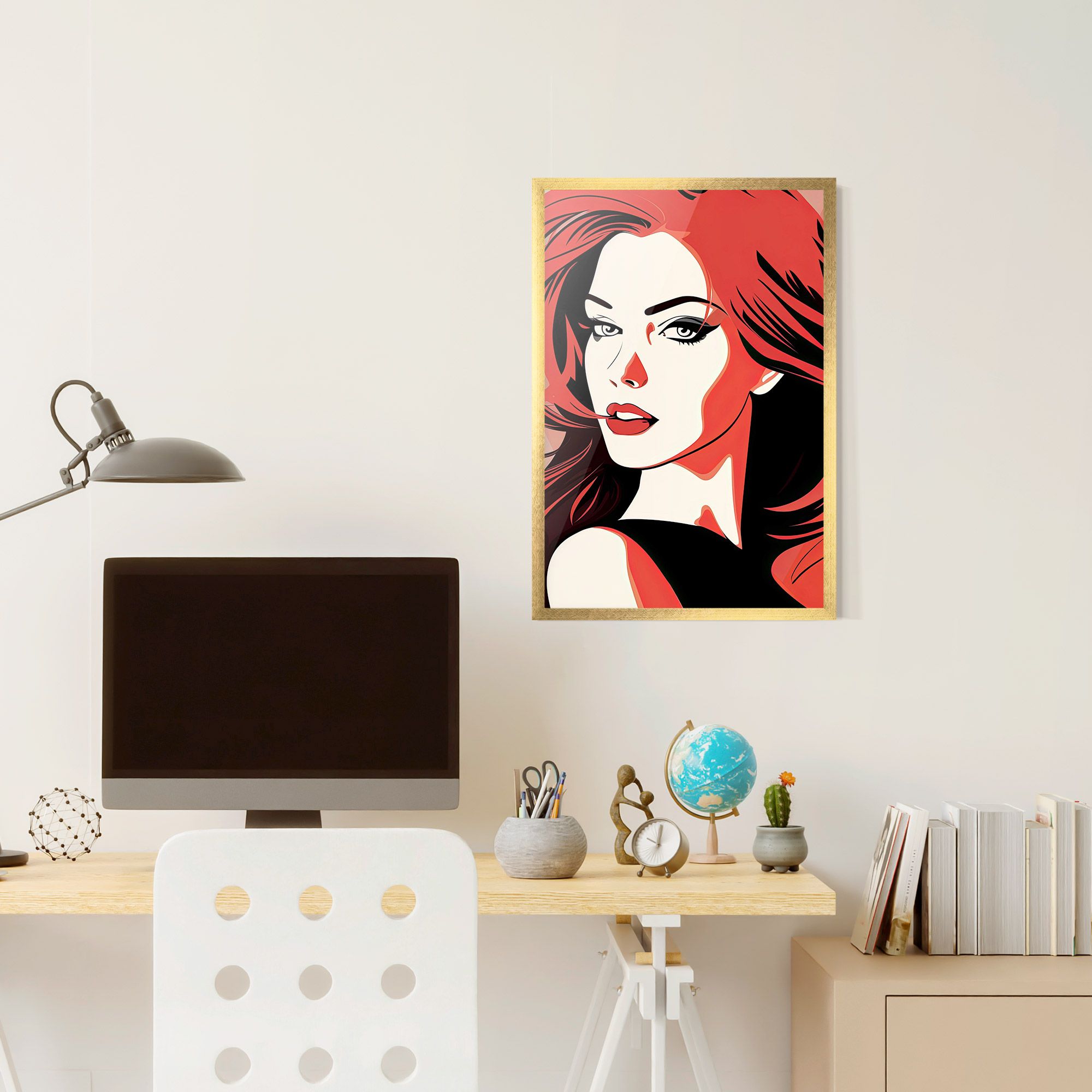 Red Hair Pop Art mockup 6
