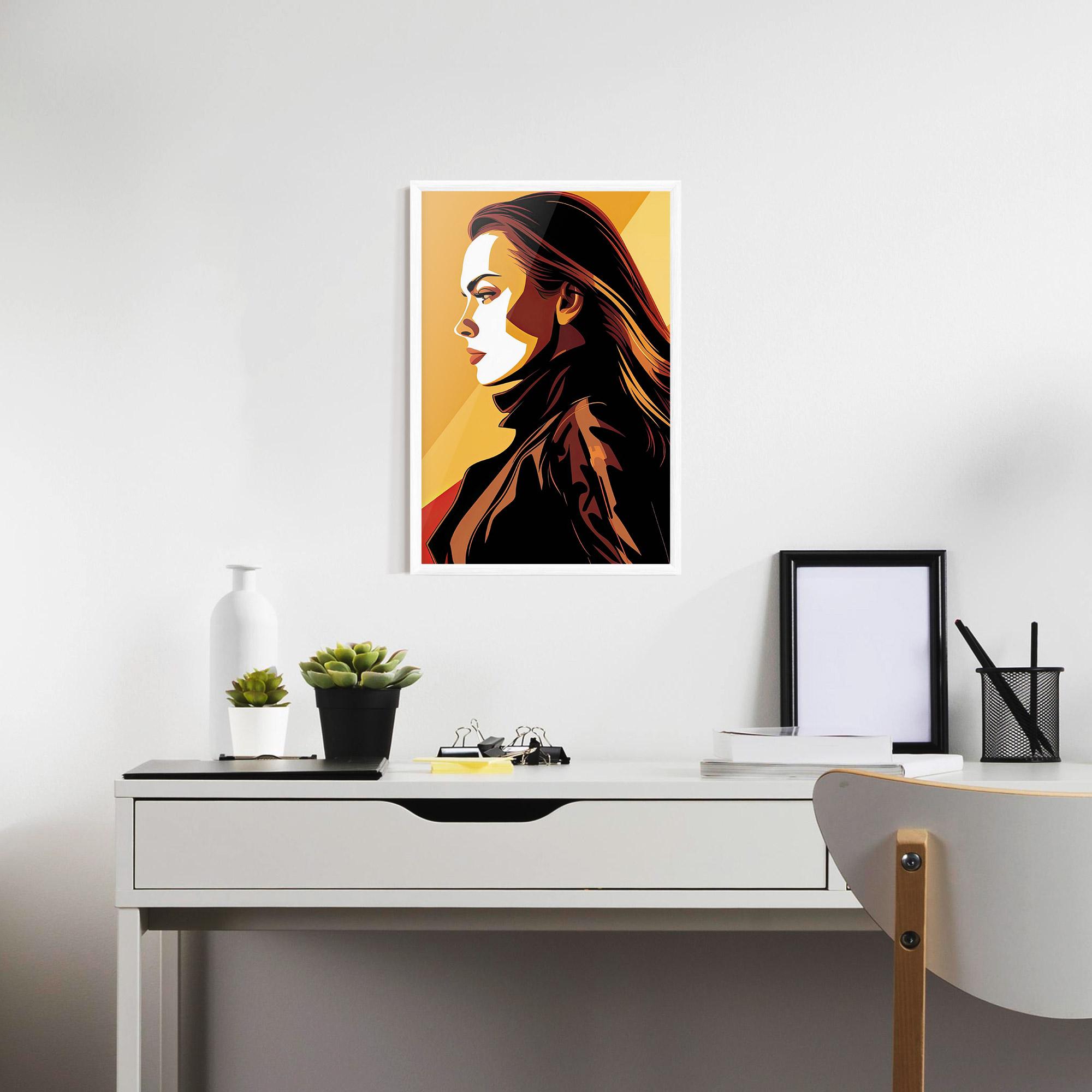 Рамкиран постер Graphical Pop Girl mockup 7