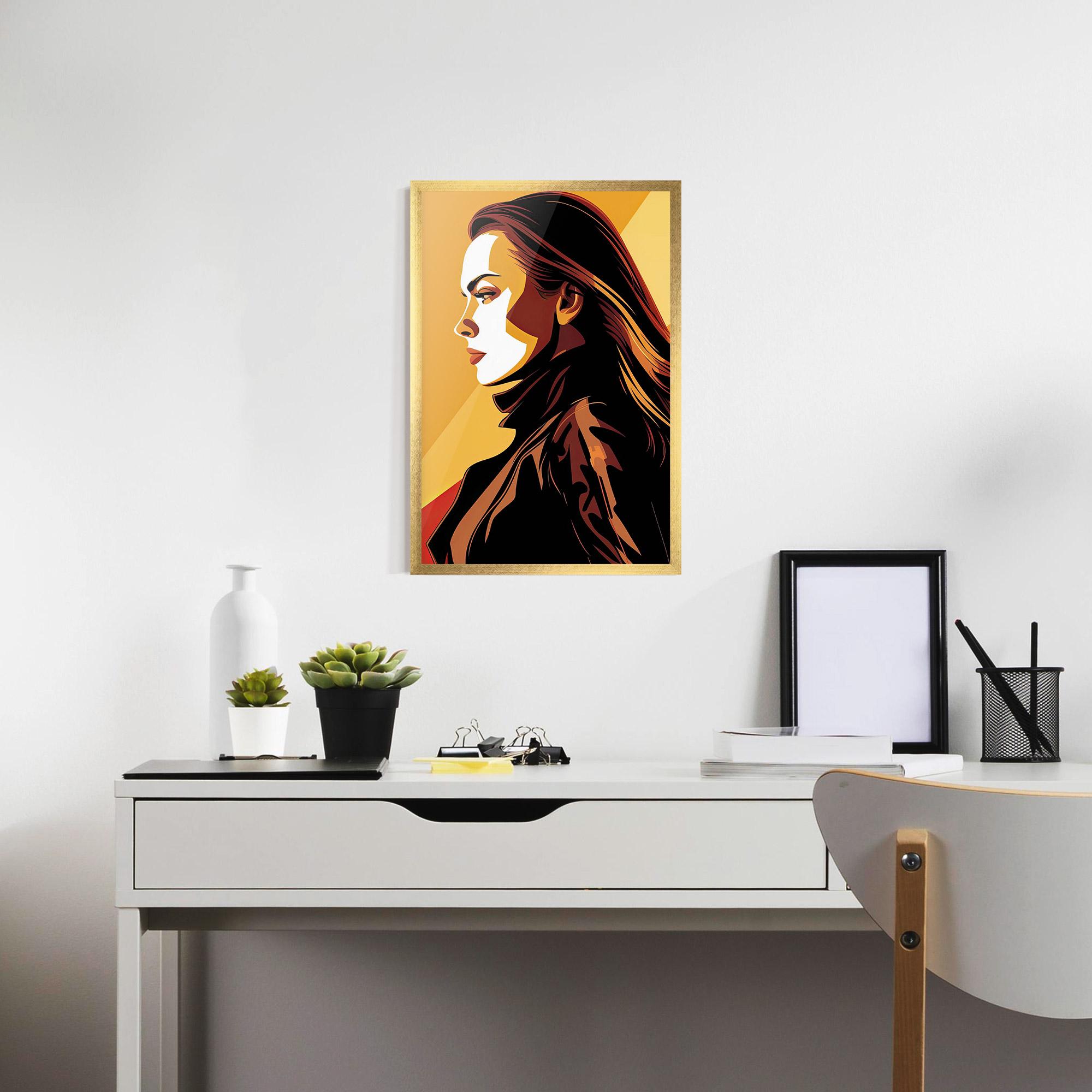 Рамкиран постер Graphical Pop Girl mockup 7