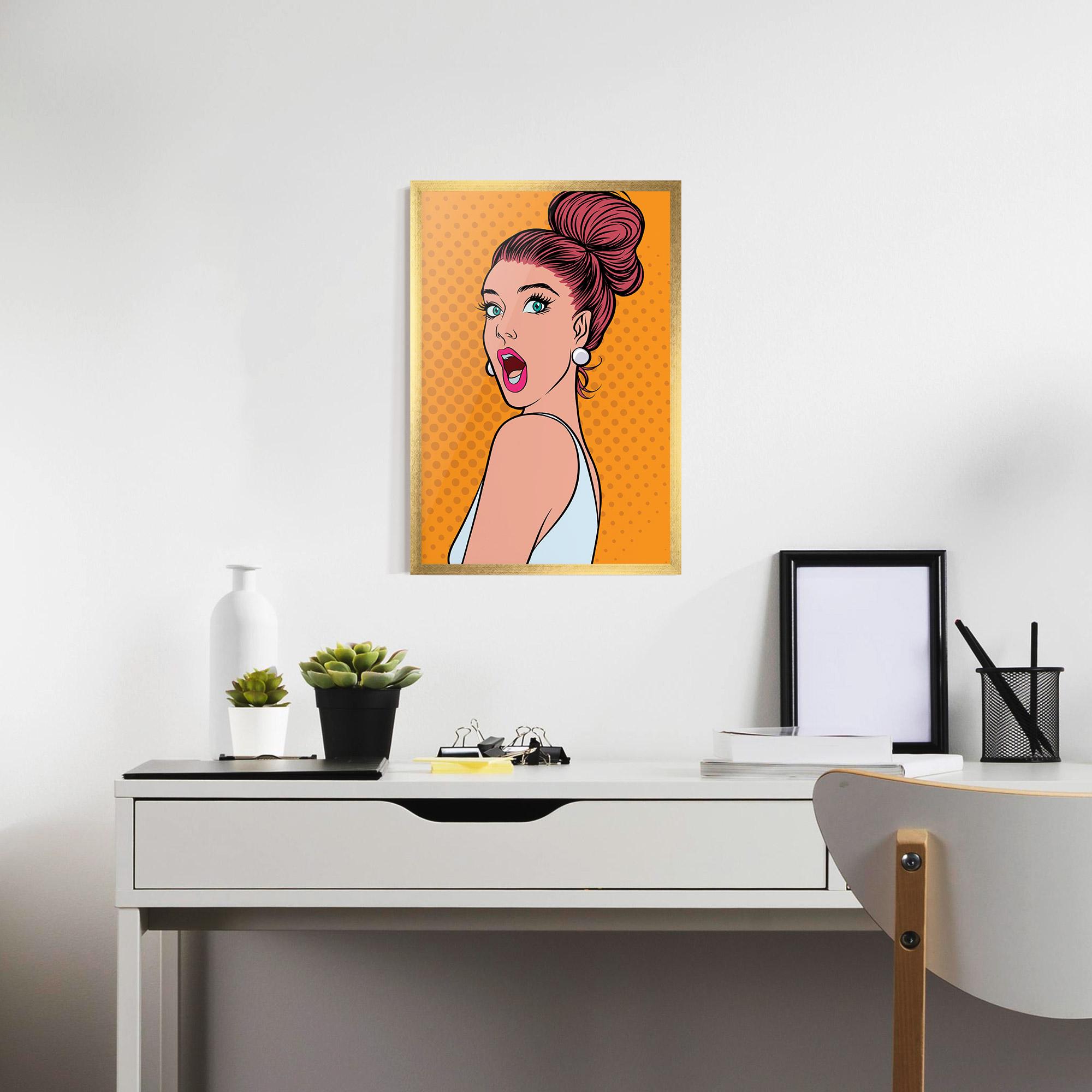 Рамкиран постер Pop Comic Lady mockup 7