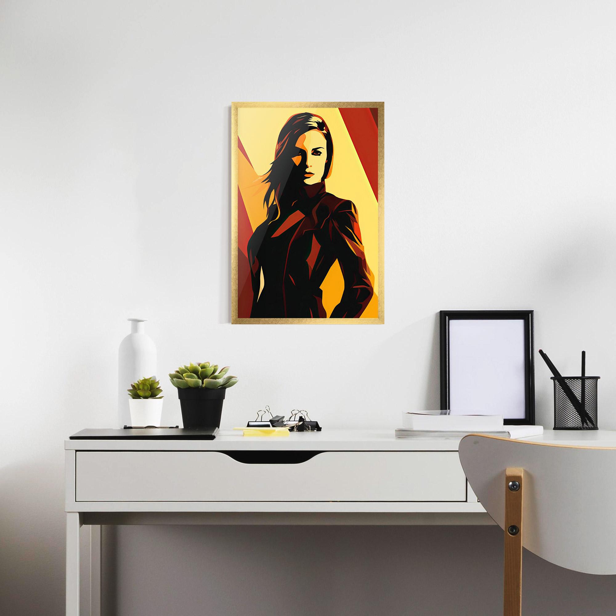 Рамкиран постер Pop Graphical Woman mockup 7