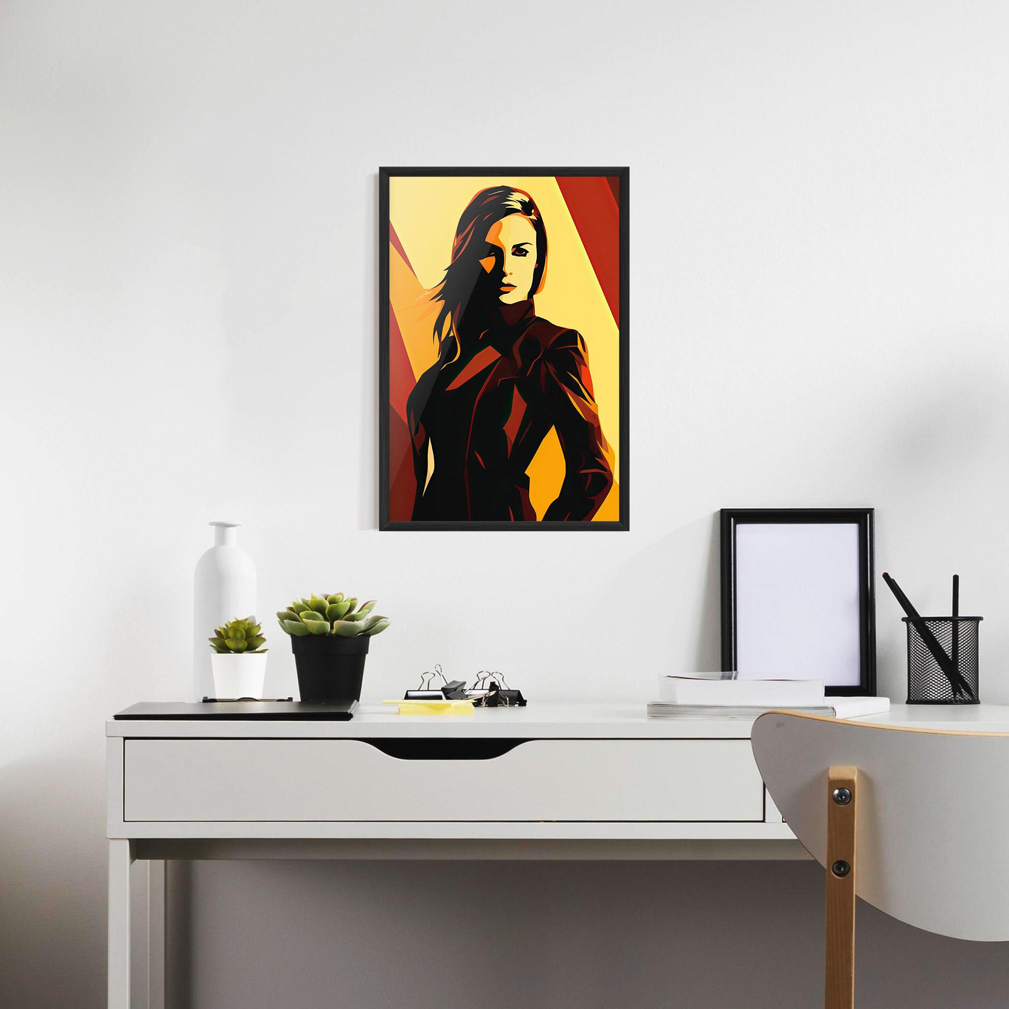 Рамкиран постер Pop Graphical Woman mockup 7